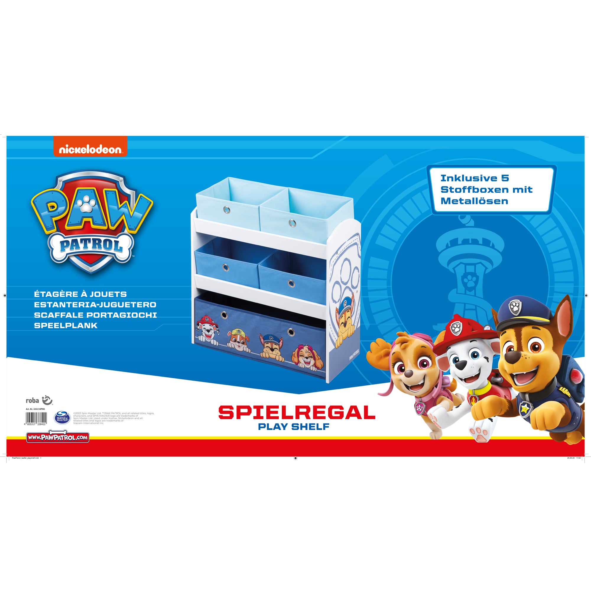 Roba 450159PW1 Spielregal Paw Patrol weiß – Spielmöbel - Bild 6 Roba 450159PW1 Spielregal Paw Patrol weiß – Spielmöbel - Produktbild 6