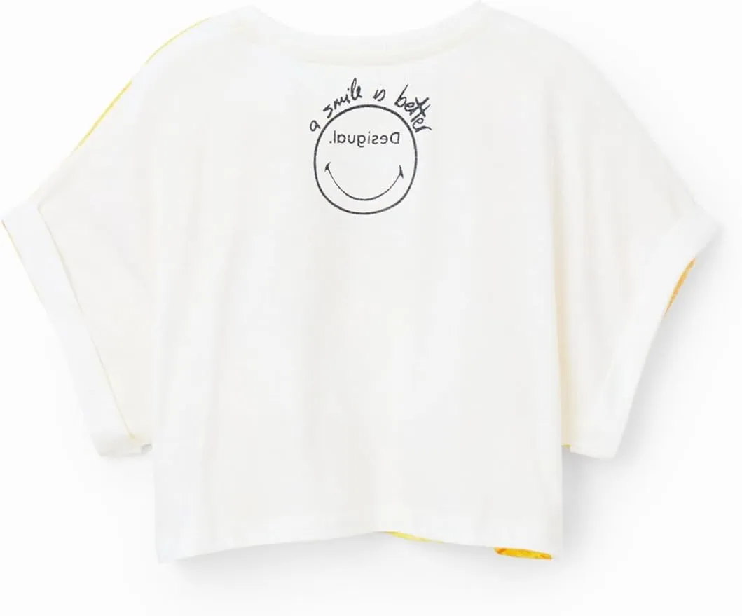 Desigual Mädchen T-Shirt - Gelbes Shirt mit Smiley-Print und Zitronenmuster 23SGTK8026 Desigual Mädchen T-Shirt - Gelbes Shirt mit Smiley-Print und Zitronenmuster 23SGTK8026