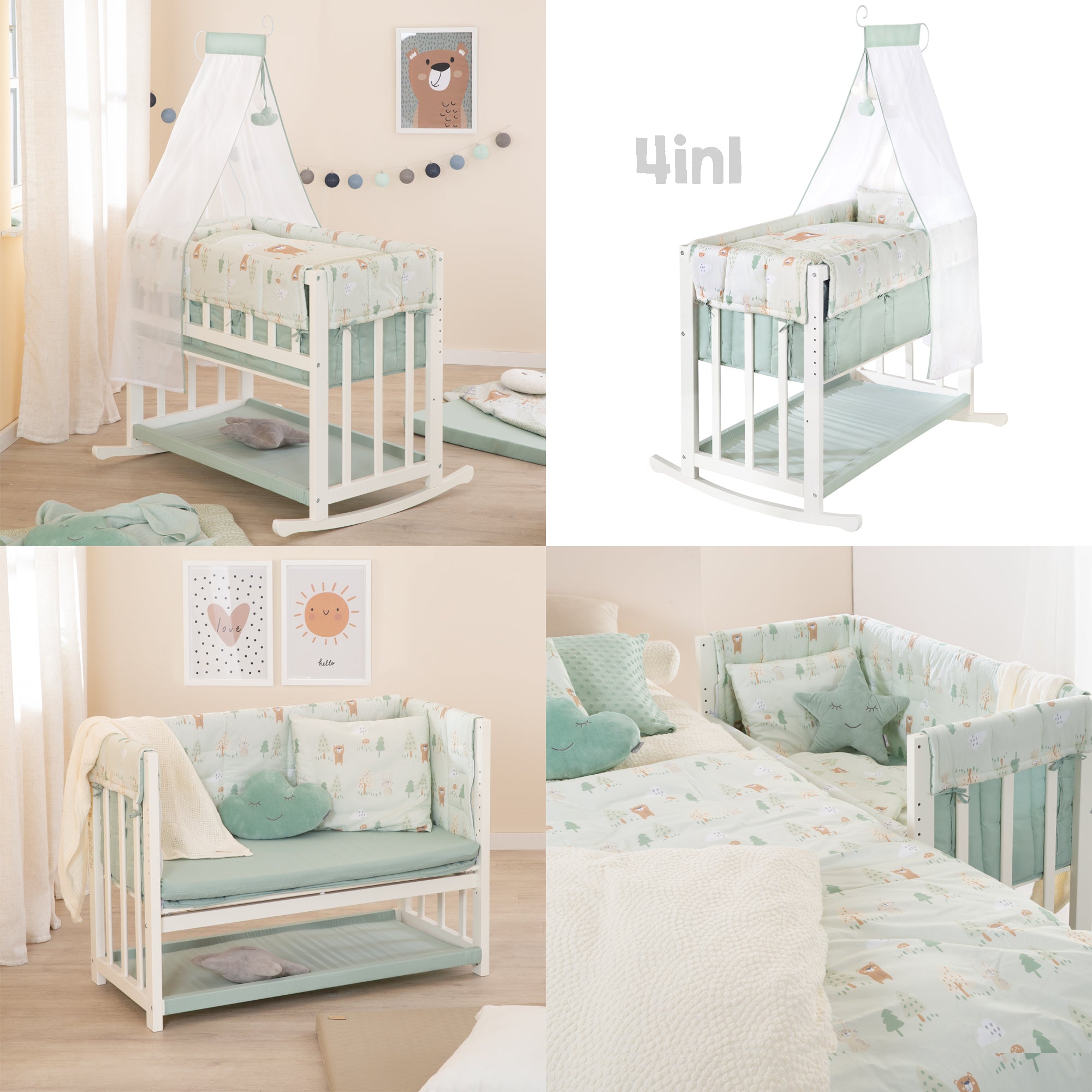Roba 289149WES283 Stubenbett 4in1 Woodland Buddies weiß – Stubenbetten - Bild 11 Roba 289149WES283 Stubenbett 4in1 Woodland Buddies weiß – Stubenbetten - Produktbild 11