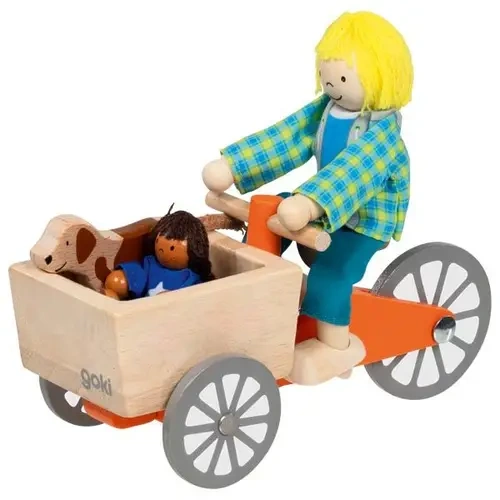 goki Lastenfahrrad mit 2 Biegepuppen und Hund - Holz & Textil, ab 3 Jahren goki Lastenfahrrad mit 2 Biegepuppen und Hund - Holz & Textil, ab 3 Jahren