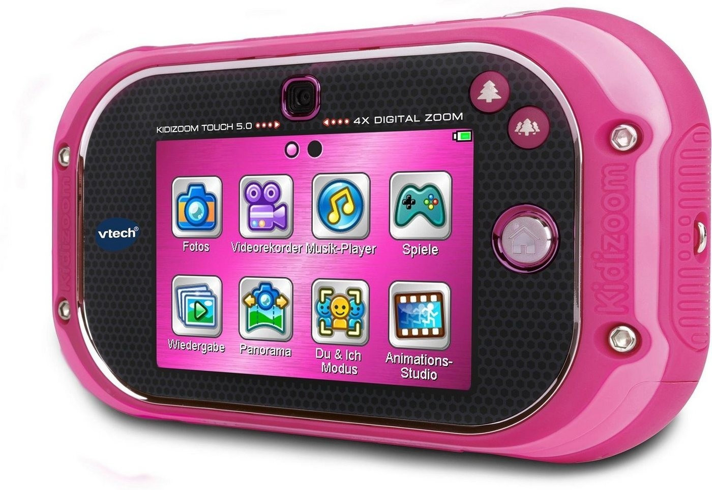 VTech KidiZoom Touch 5.0 Kinderkamera pink mit Touch-Display, 5 MP Frontkamera, Spiele, Foto-Effekte, robustes Design, ab 5 Jahren,