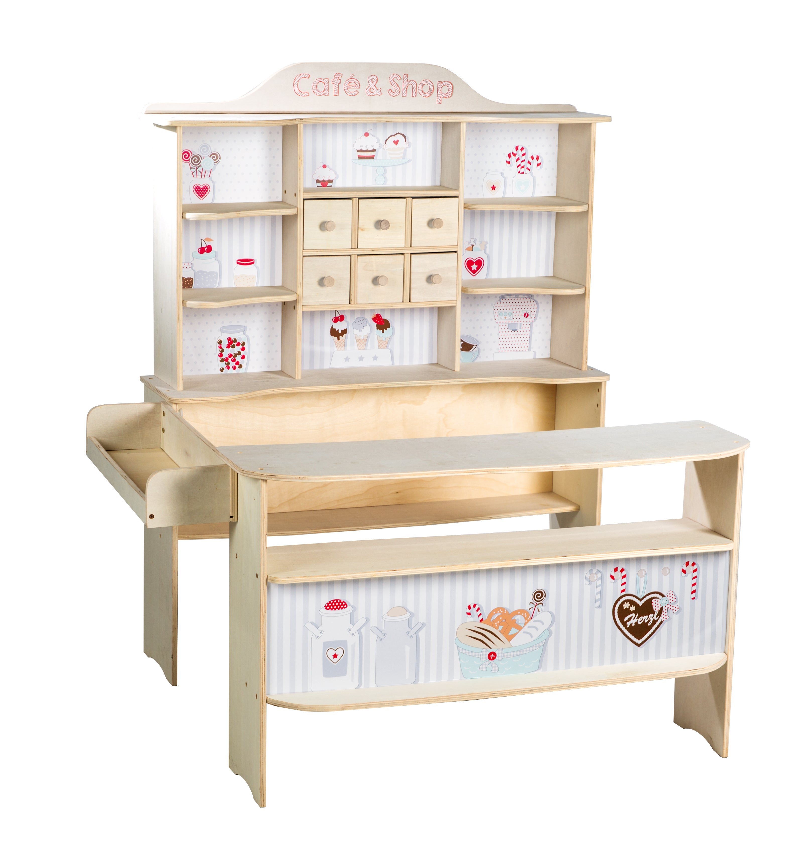 Roba 480020 Verkaufsstand natur lackiert – Rollenspiel - Bild 1 Roba 480020 Verkaufsstand natur lackiert – Rollenspiel - natur lackiert - Rollenspiel - Produktbild 1