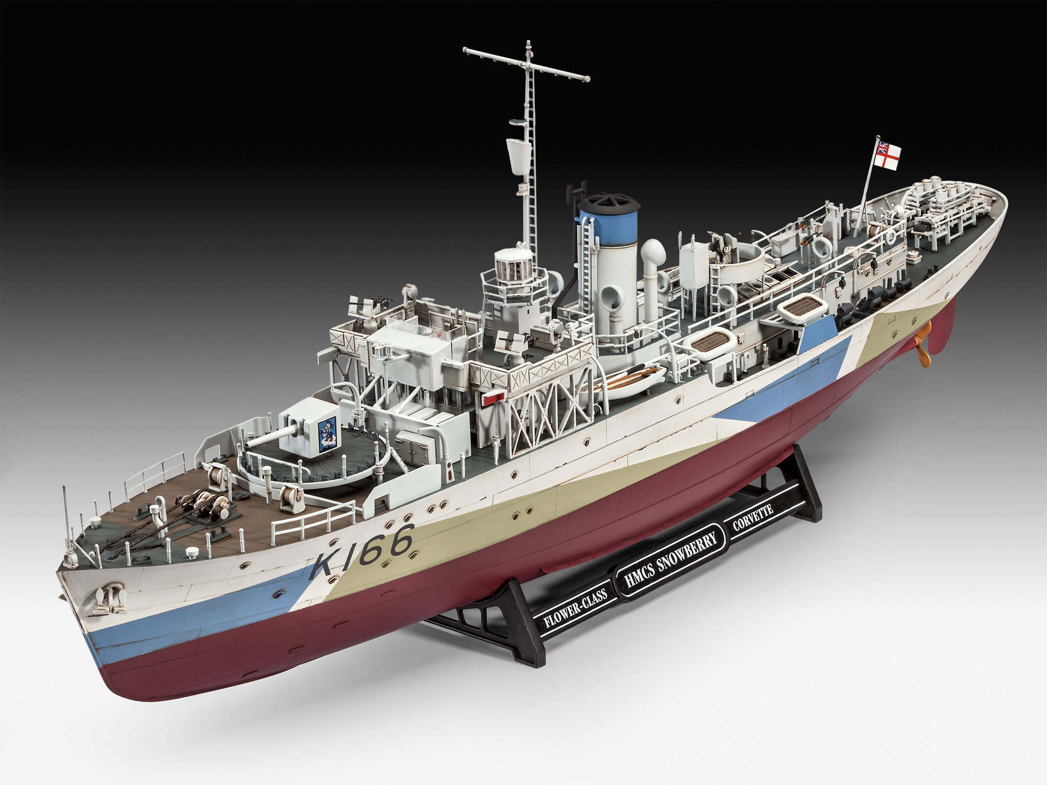 Revell 05132 Flower Class Corvette HMCS Snowberry Modellbausatz Boot, Fahrzeug, Wasserfahrzeug, Kreuzer, Flagge