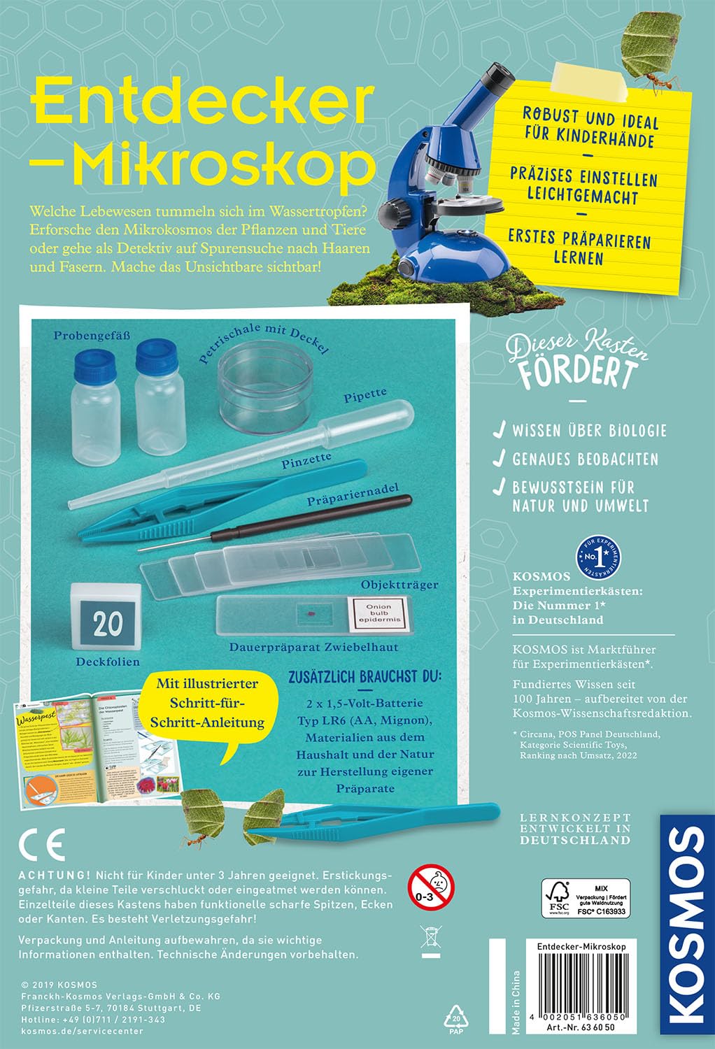 Kosmos Entdecker-Mikroskop - Spannendes Mikroskopie-Set Für Junge Naturforscher Ab 8 Jahren 636050 Werbung, Plakat
