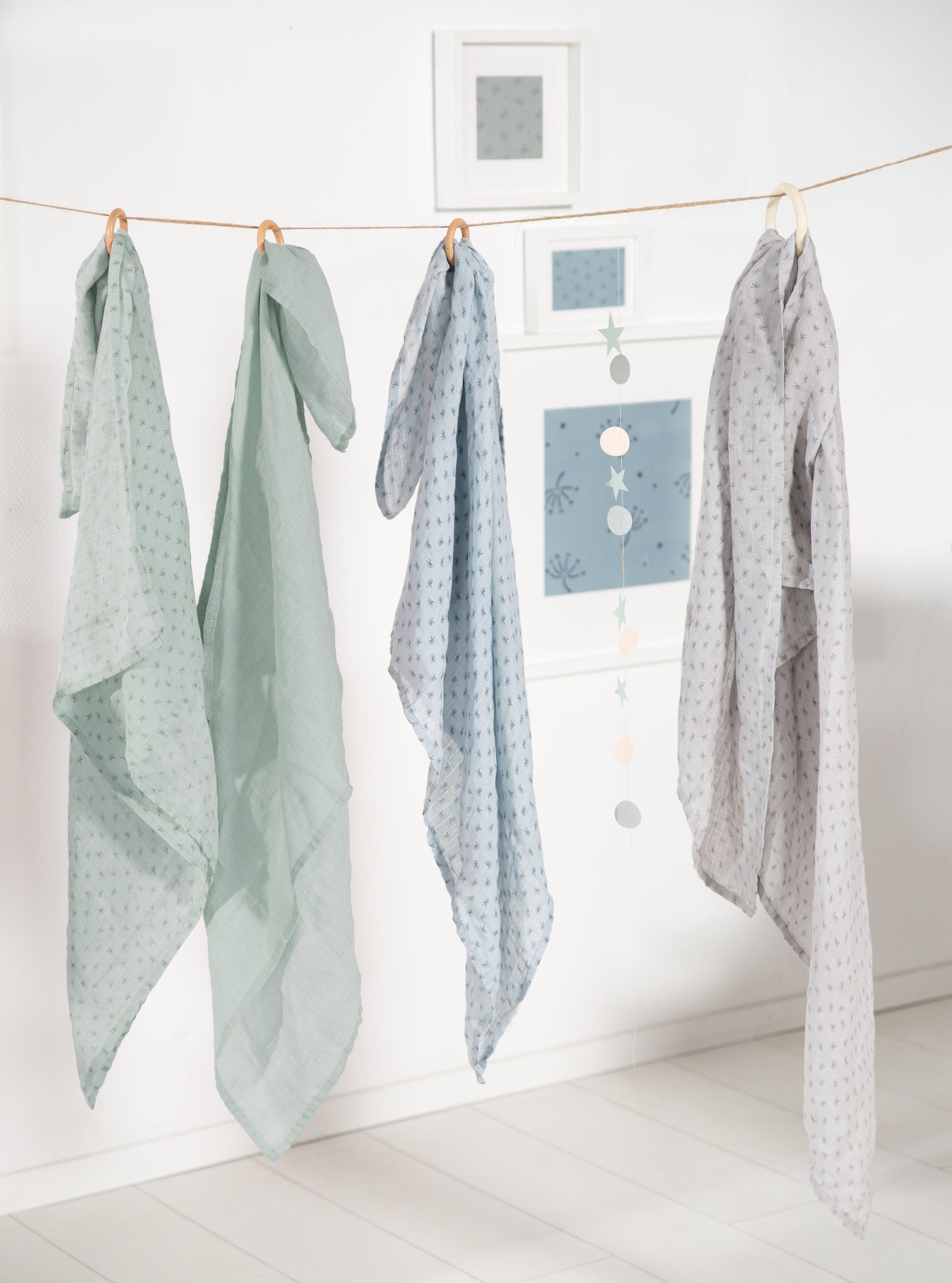 Roba 306130G240 2er Puck-/ Stilltuch Lil Planet grün frosty green – Krabbeldecken - Produktbild 8