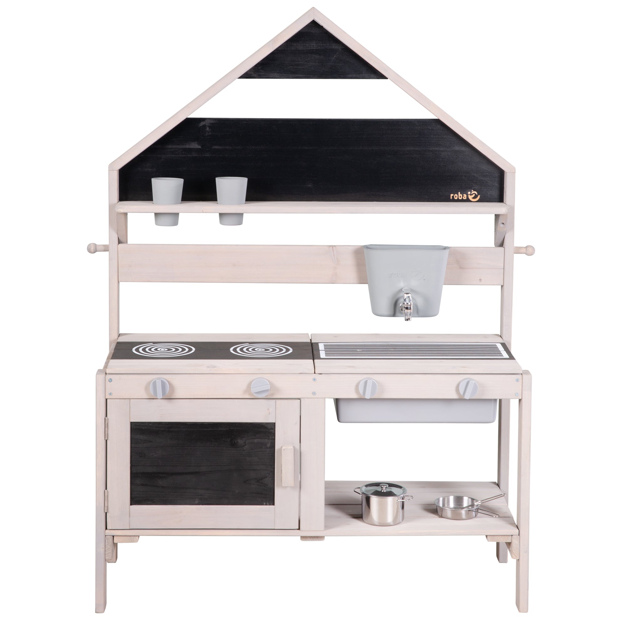 Roba 457004GAZU Outdoor Spiel- Matschküche Hausoptik grau – Outdoor FSC - Produktbild 11