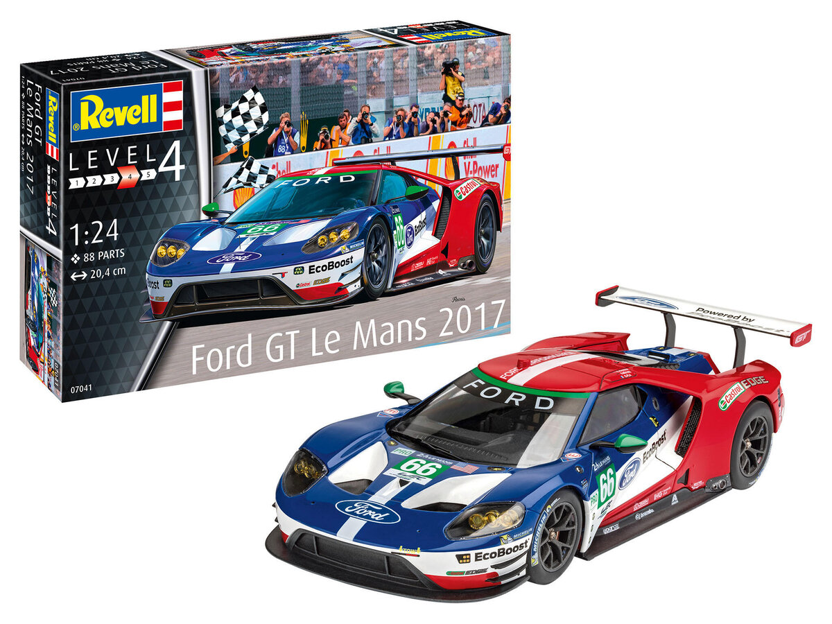 Revell_7041_Ford_GT_Le_Mans_2017_Revell_Modellbausatz, Auto, Sportwagen, Leichtmetallfelge, Rad, Person