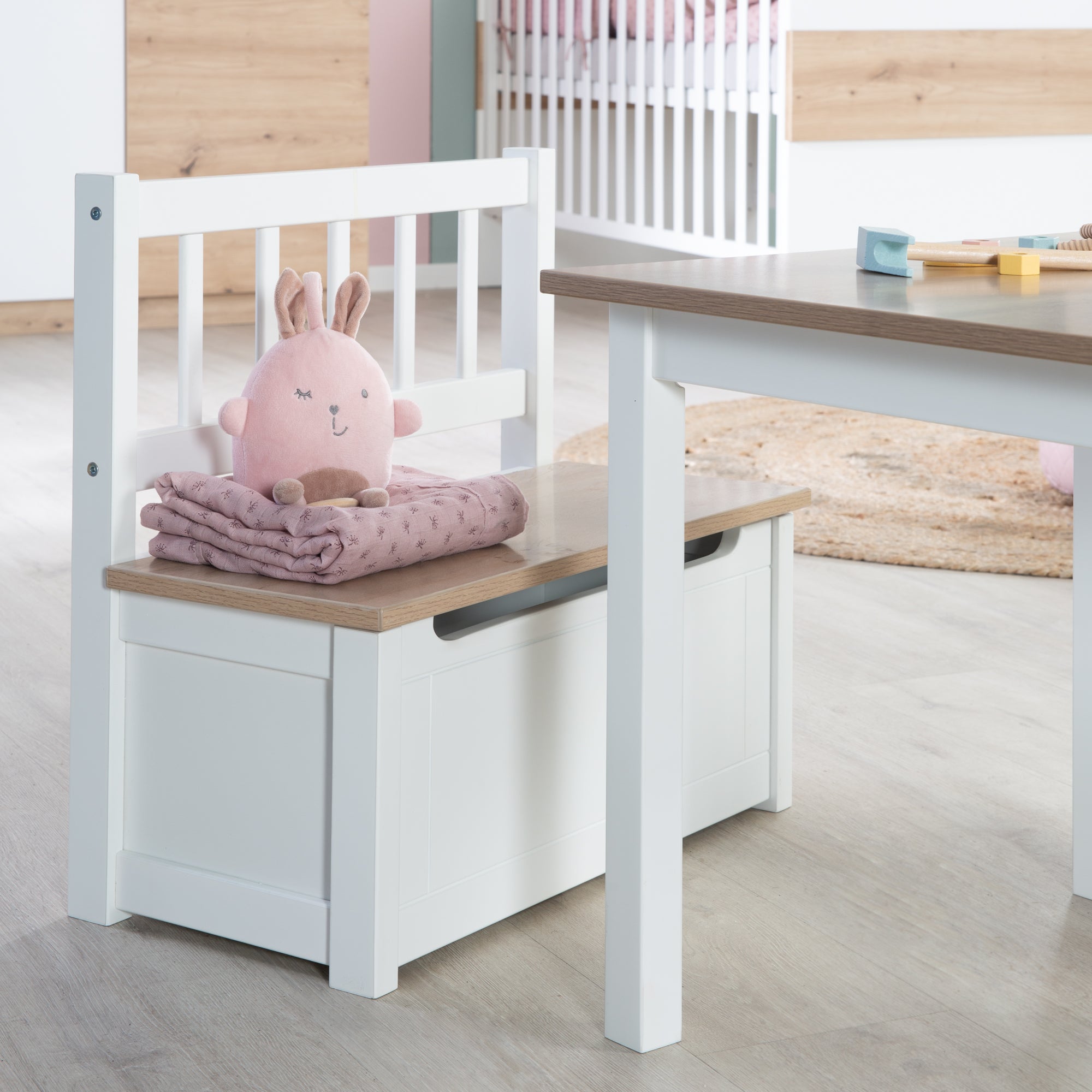 Roba 450050HWE Kindertruhenbank holz weiß – Spielmöbel - Bild 2 Roba 450050HWE Kindertruhenbank holz weiß – Spielmöbel - Produktbild 2