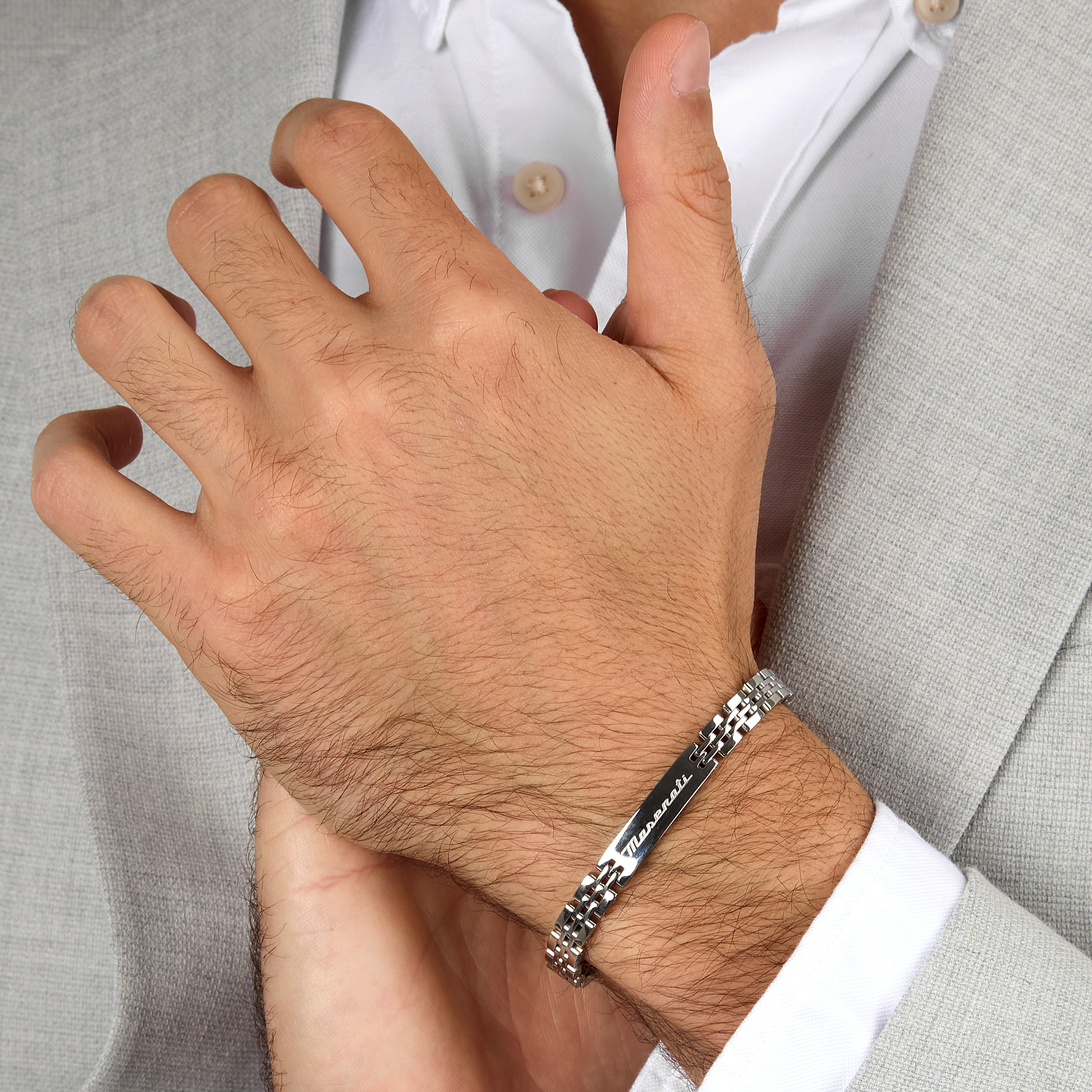 Maserati Armband Herren Iconic silber 18 5+3cm