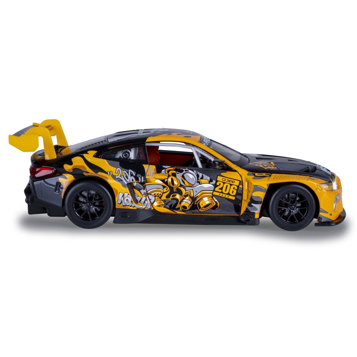 JAMARA BMW M4 GT3 Diecast 1:24 gelb inkl. Knopfzellen ab 3 Jahren