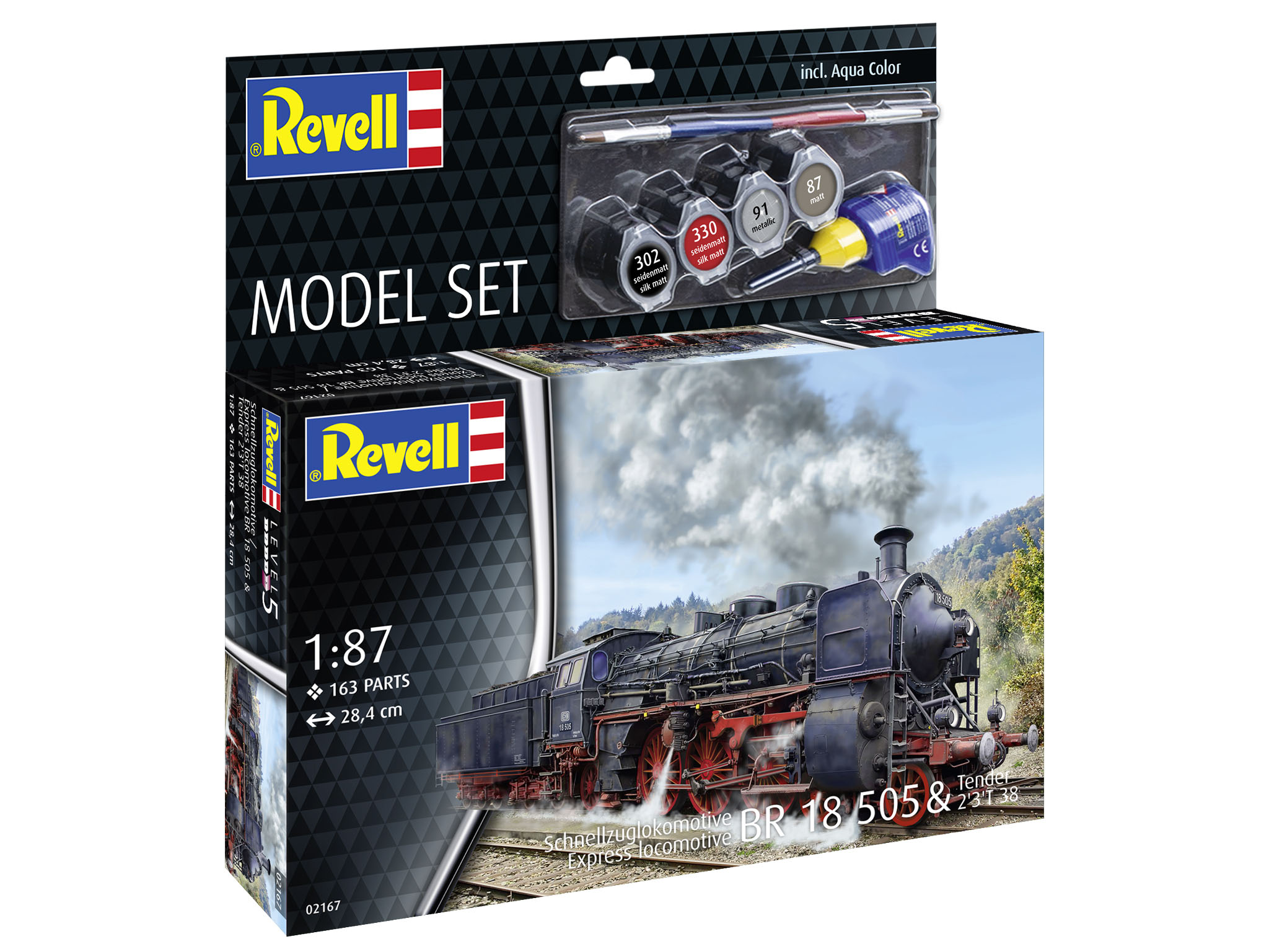 Revell 62167 Model Set Schnellzuglokomotive BR 18 505. Maßstab 1:87 Lokomotive, Zug, Motor, Dampfmaschine