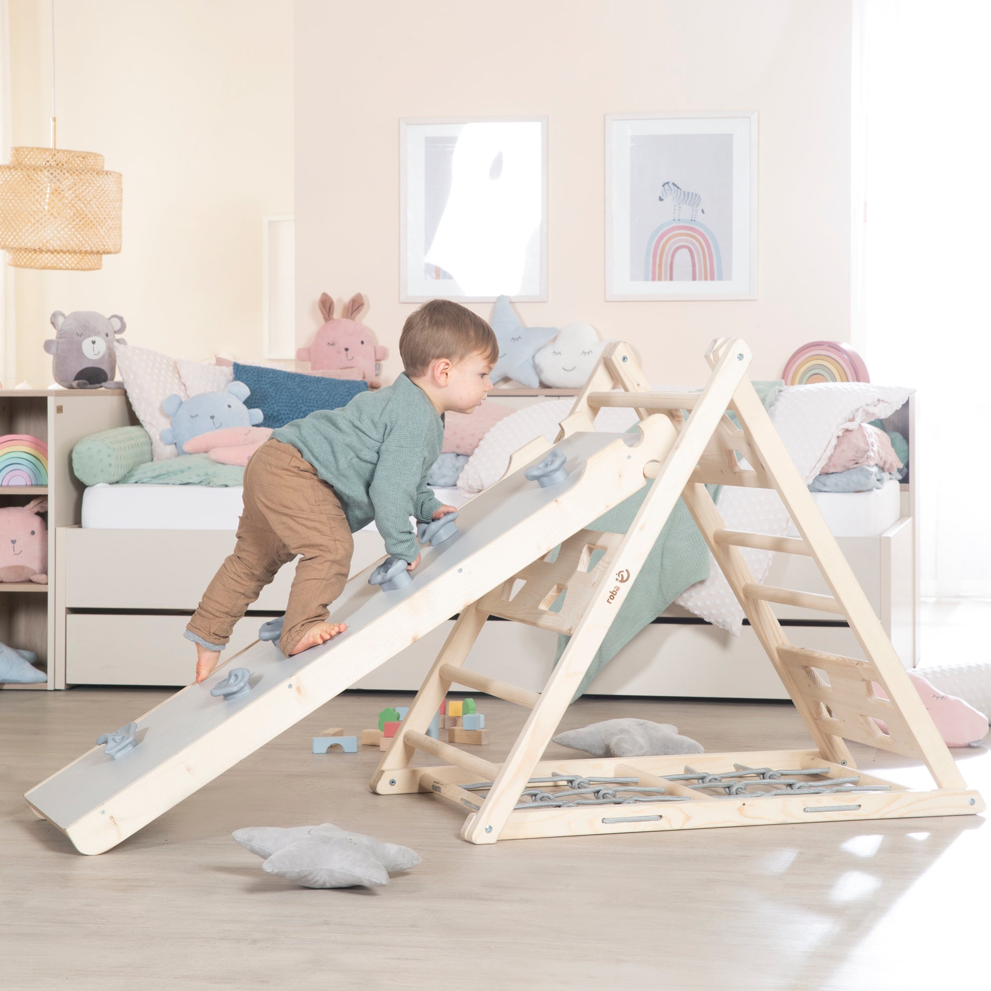Roba 440130NU Kletterdreieck natur unbehandelt – Motorik & Lernen - Bild 11 Roba 440130NU Kletterdreieck natur unbehandelt – Motorik & Lernen - Produktbild 11