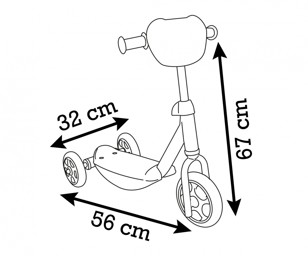 Smoby Stitch Roller - 3-Rad-Scooter für Kinder mit verstellbarem Lenker und rutschfester Trittfläche 7600750917