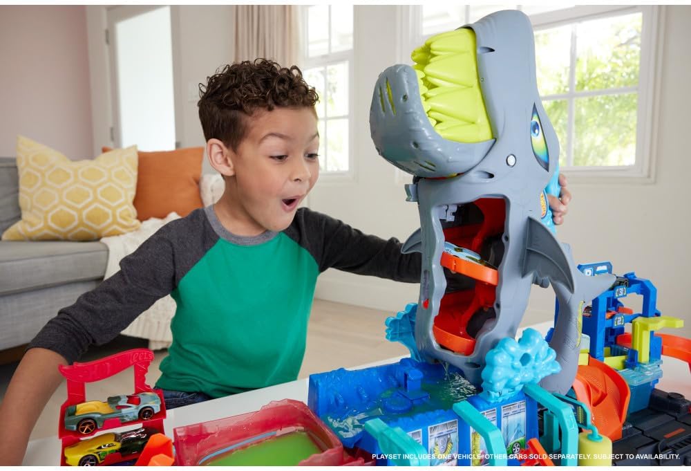 Hot Wheels City Ultimative Hai Auto-Waschanlage Junge, Kind, Männlich, Person, Kopf