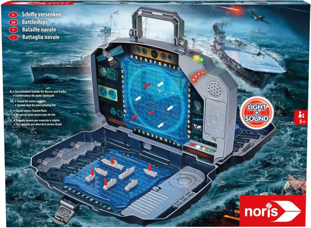 Noris_606104435_Schiffe_Versenken_Light_&_Sound-Aktionsspiel_für_Die_ganze_Familie-Spielzeug_ab_5_Jahre, Boot, Transport, Fahrzeug