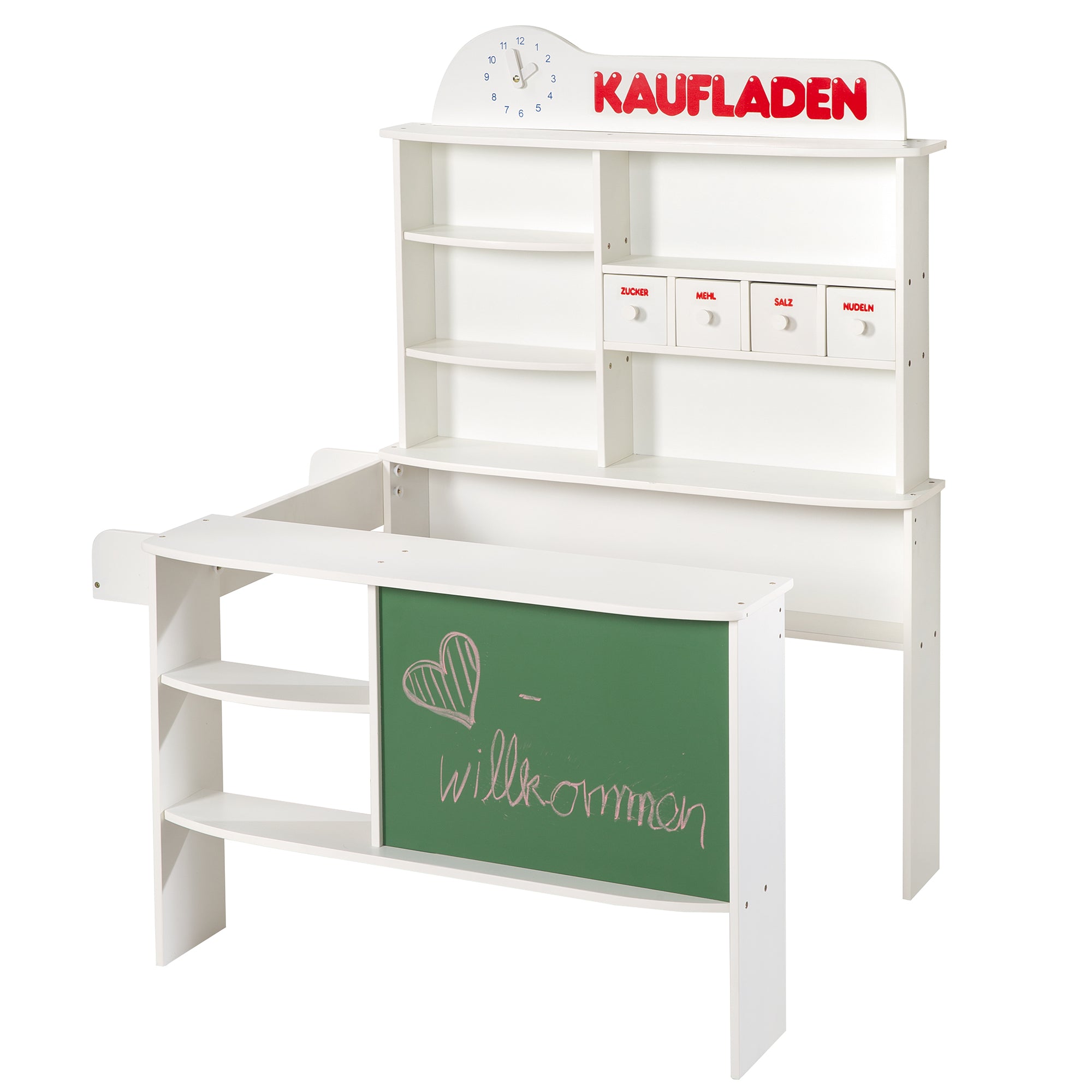 Roba 9892W Verkaufsstand, 4 Holzschubläden weiß – Rollenspiel - Bild 2 Roba 9892W Verkaufsstand, 4 Holzschubläden weiß – Rollenspiel - Produktbild 2