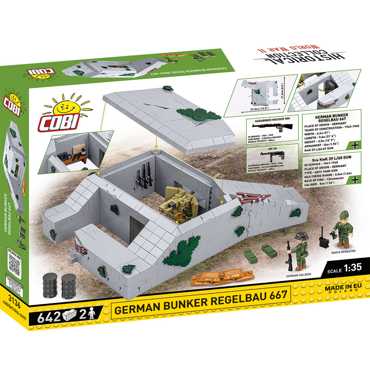 COBI 3136 - Deutscher BUNKER Regelbau 667 - Bild 2 COBI 3136 - Deutscher BUNKER Regelbau 667 - Bild 2