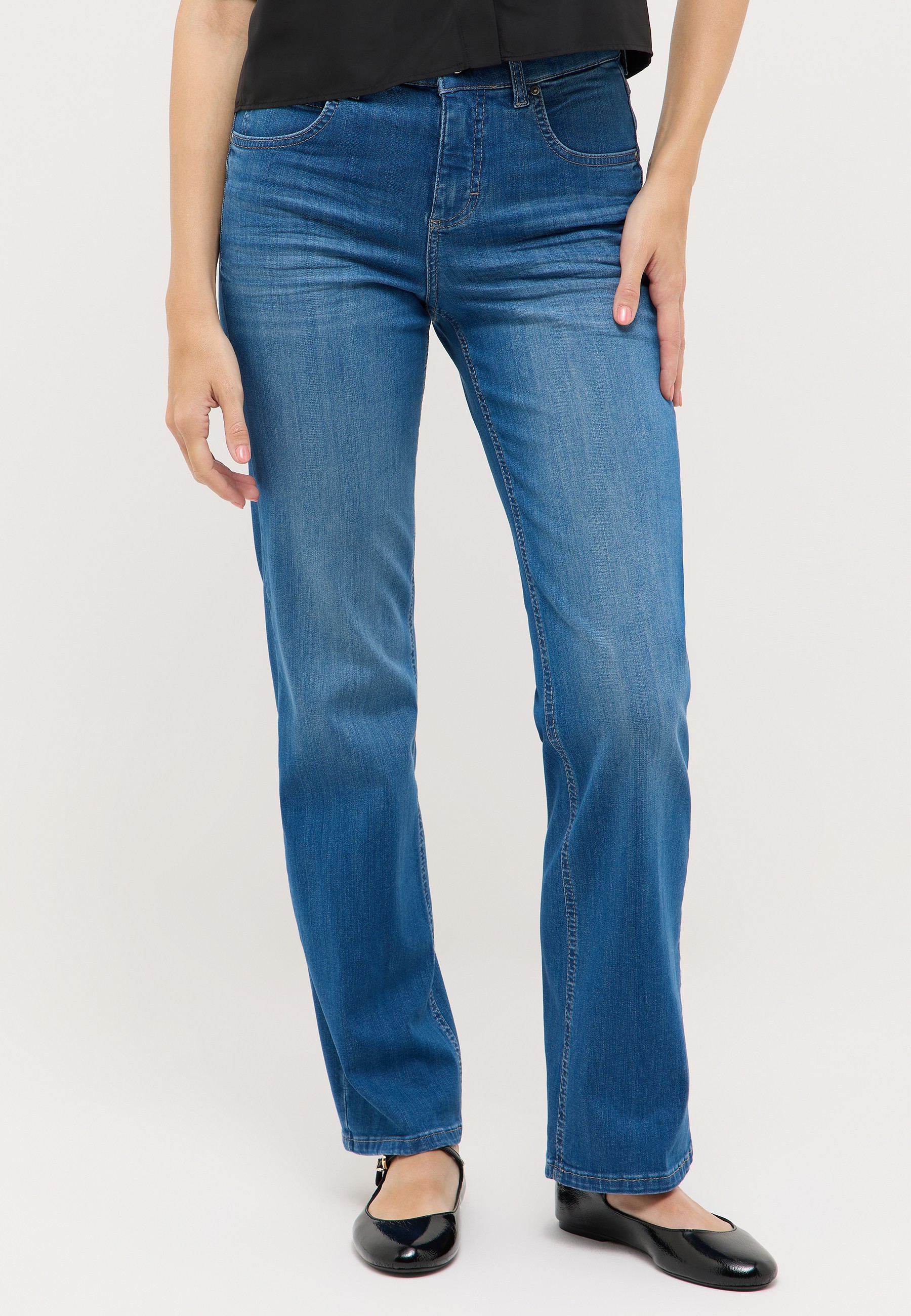ANGELS 346290030B Damen Jeans Lara Wide Leg - Blau - 1