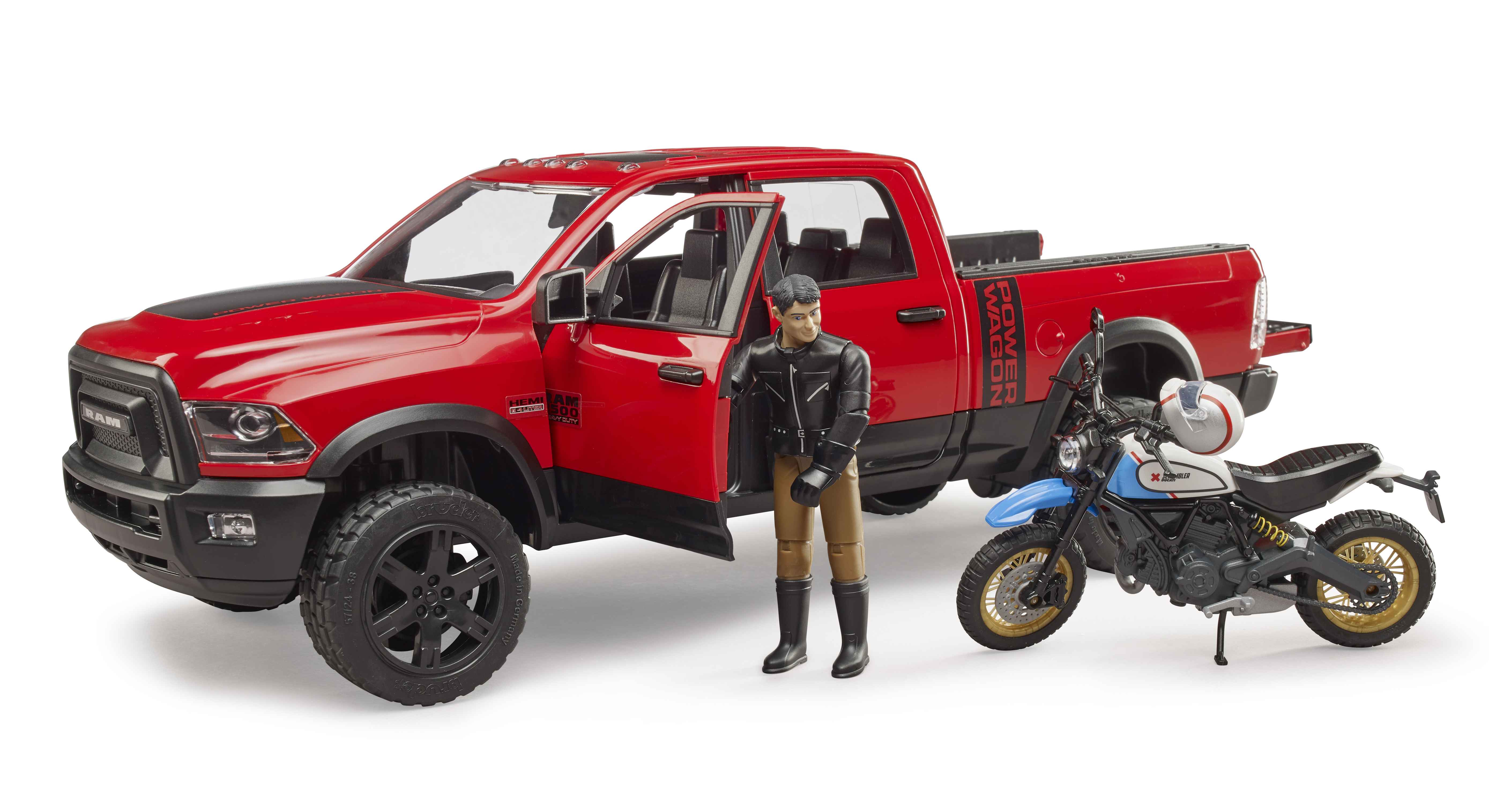 BRUDER 02502 - RAM 2500 Power Wagon mit Ducati Desert Sled und Fahrer - Bild 3 BRUDER 02502 - RAM 2500 Power Wagon mit Ducati Desert Sled und Fahrer - Bild 3