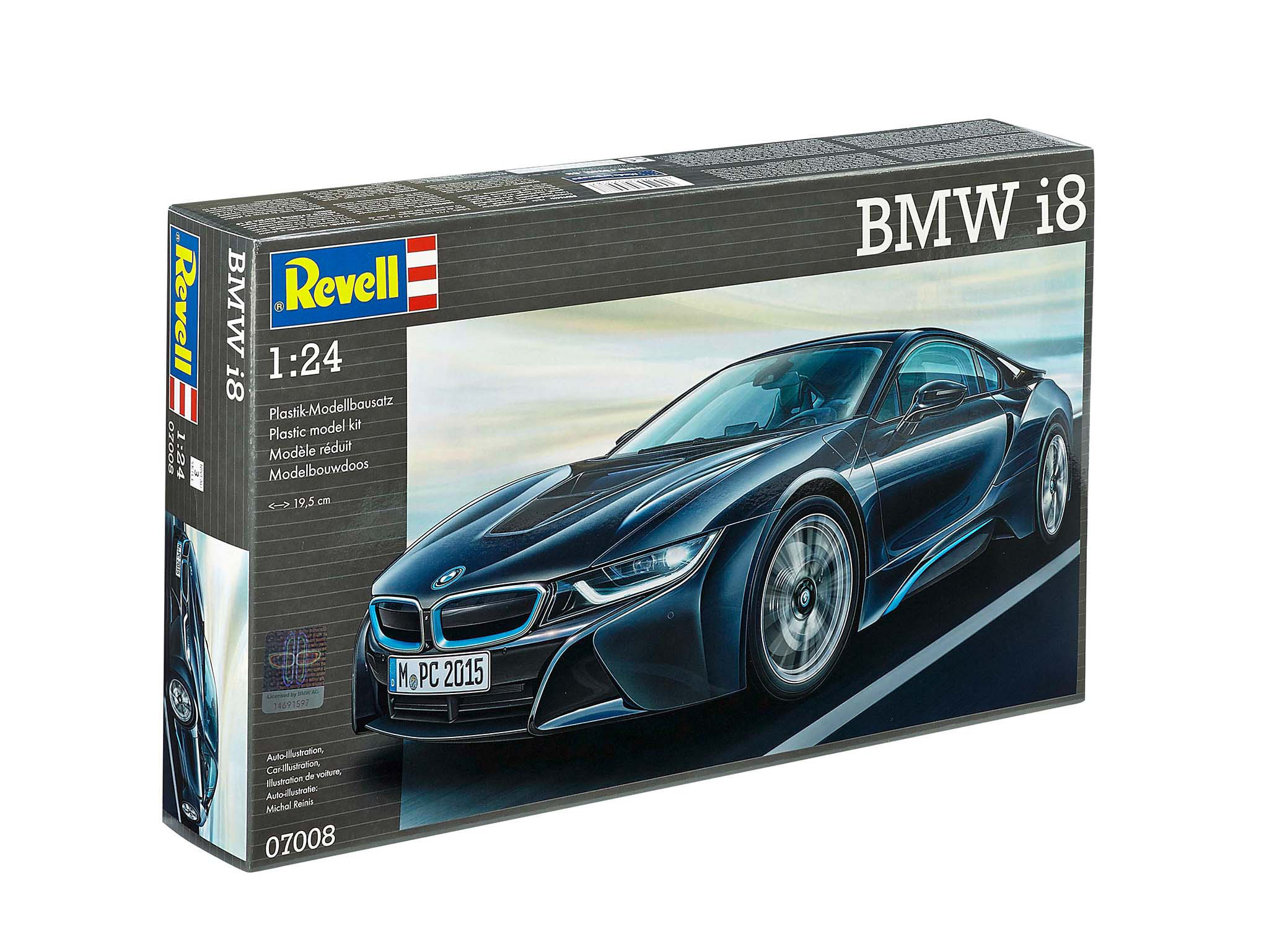Revell 07008 BMW i8 - Plug-in-Hybrid-Sportwagen als Modellbausatz Coupé, Sportwagen, Sprach, Leichtmetallfelge, Rad