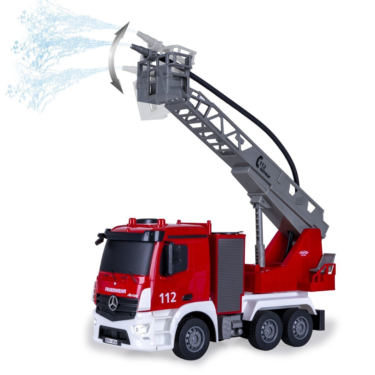 JAMARA Feuerwehr Drehleiter Mercedes -Benz Antos 1:26 2,4GHz mit Spritzfunktion ab 6 Jahren JAMARA Feuerwehr Drehleiter Mercedes -Benz Antos 1:26 2,4GHz mit Spritzfunktion ab 6 Jahren