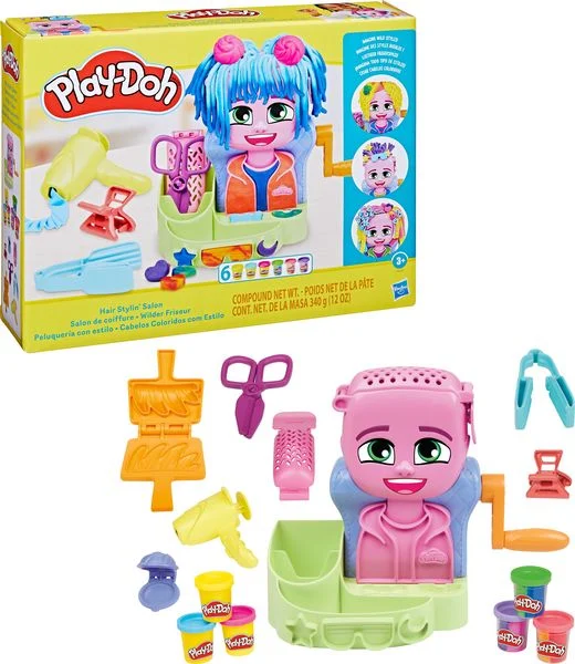 Play Doh Wilder Friseur Spielset mit 6 Dosen