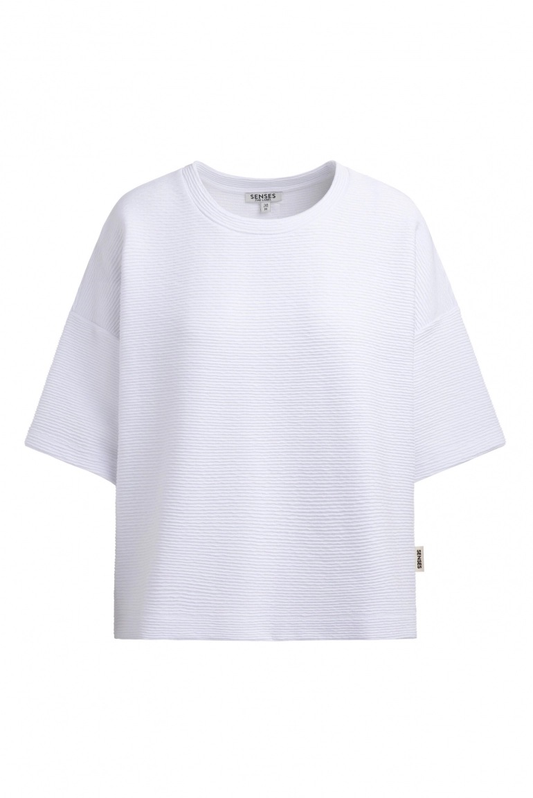 SENSES Strukturiertes Kurzarm-Sweatshirt SO:Y opticwhite