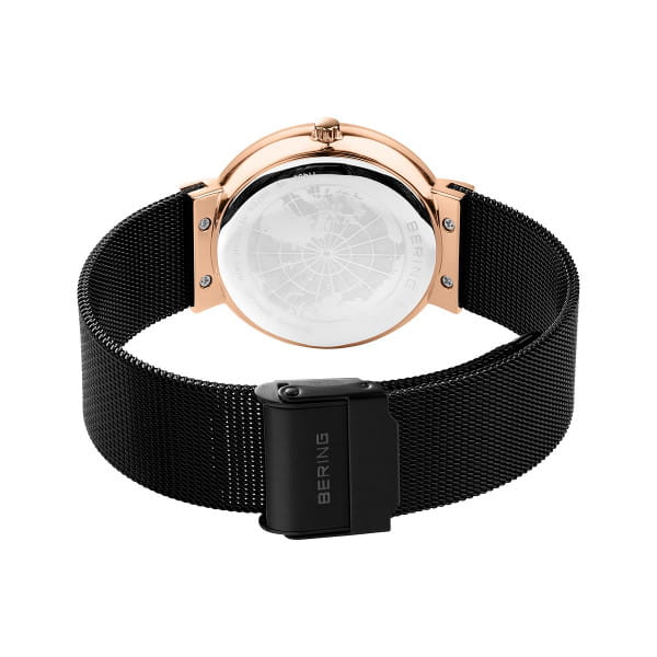 Bering 11435-166 Damenuhr, Milanaise/Keramik, Schwarz