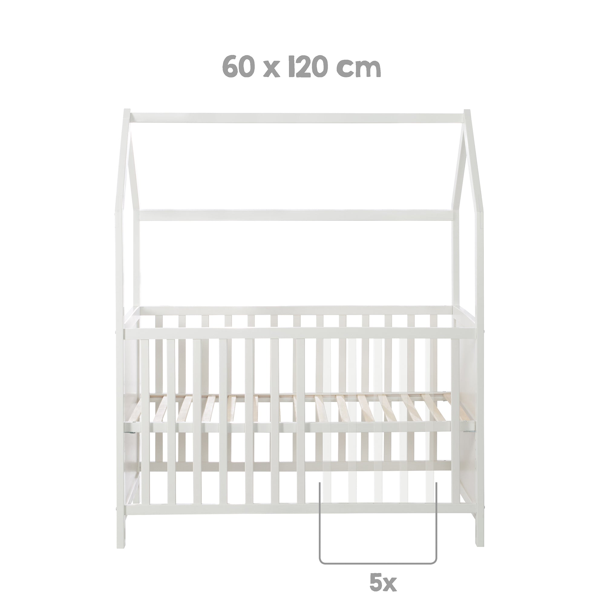 Roba 203120WEFS Hausbett 60x120 cm weiß – Komplettbettsets & Einzelbetten - Bild 4 Roba 203120WEFS Hausbett 60x120 cm weiß – Komplettbettsets & Einzelbetten - Produktbild 4