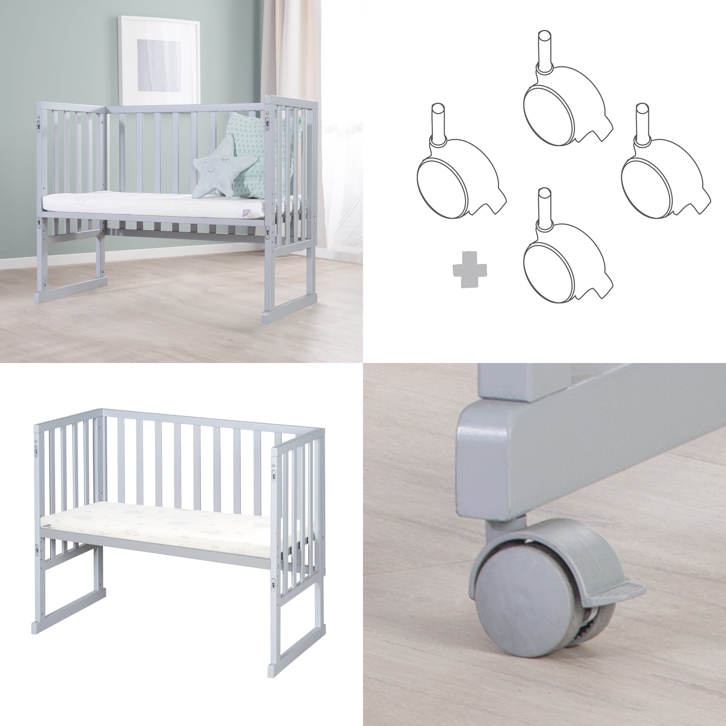 Roba 8961TP1 Stuben- Beistellbett +Barriere/Matratze taupe – Stubenbetten - Bild 9 Roba 8961TP1 Stuben- Beistellbett +Barriere/Matratze taupe – Stubenbetten - Produktbild 9