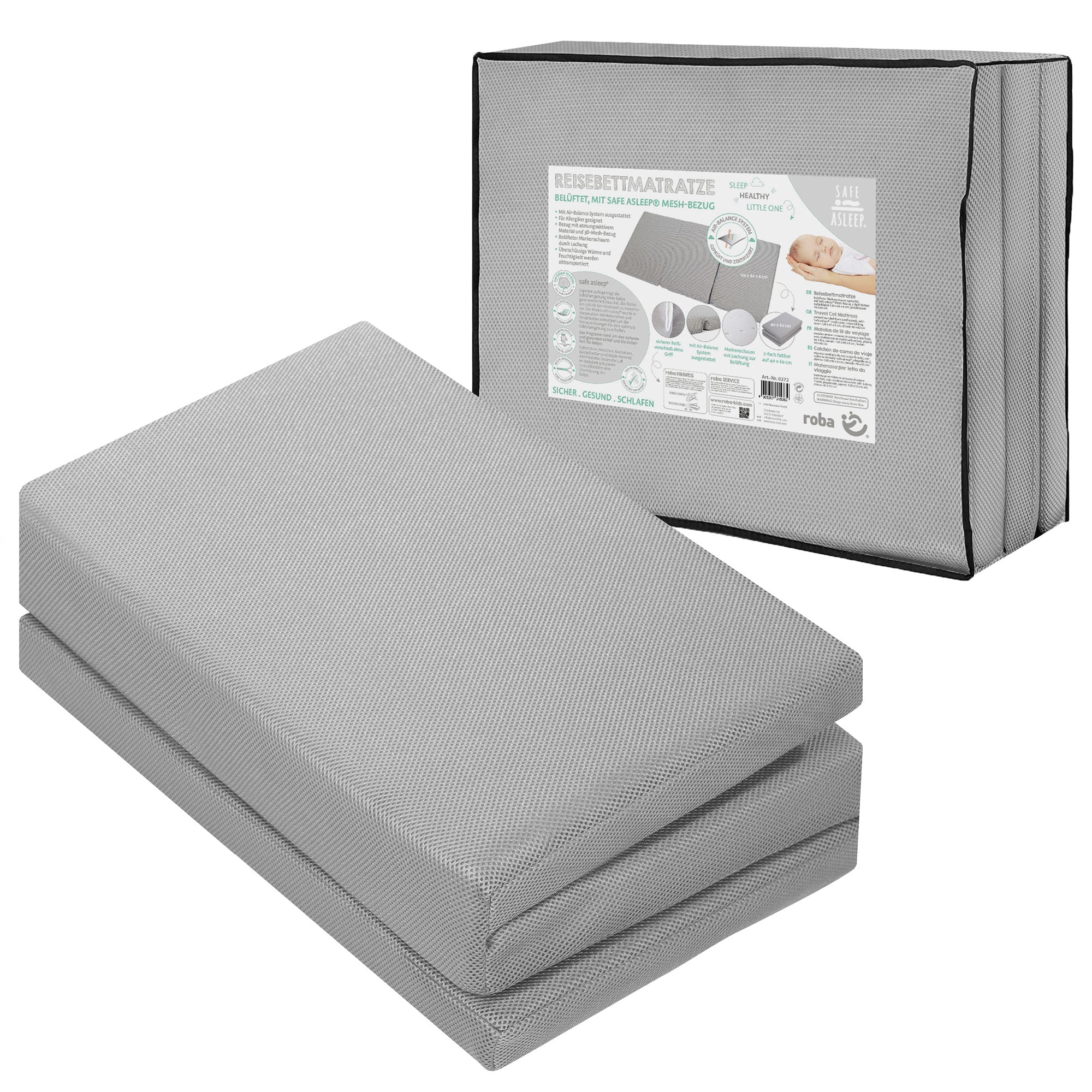 Roba 0272 Reisebettmatratze Air, 60x120 cm grau – Reisematratzen - Bild 12 Roba 0272 Reisebettmatratze Air, 60x120 cm grau – Reisematratzen - Produktbild 12