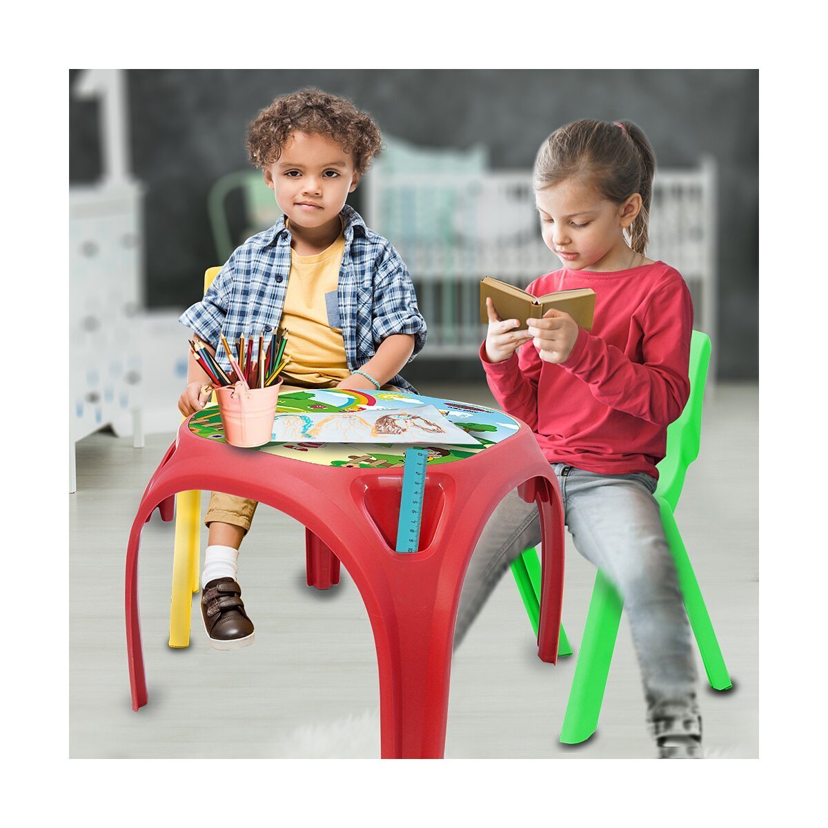 JAMARA Kindertisch Zahlenspaß XL rot ab 24 Monaten JAMARA Kindertisch Zahlenspaß XL rot ab 24 Monaten