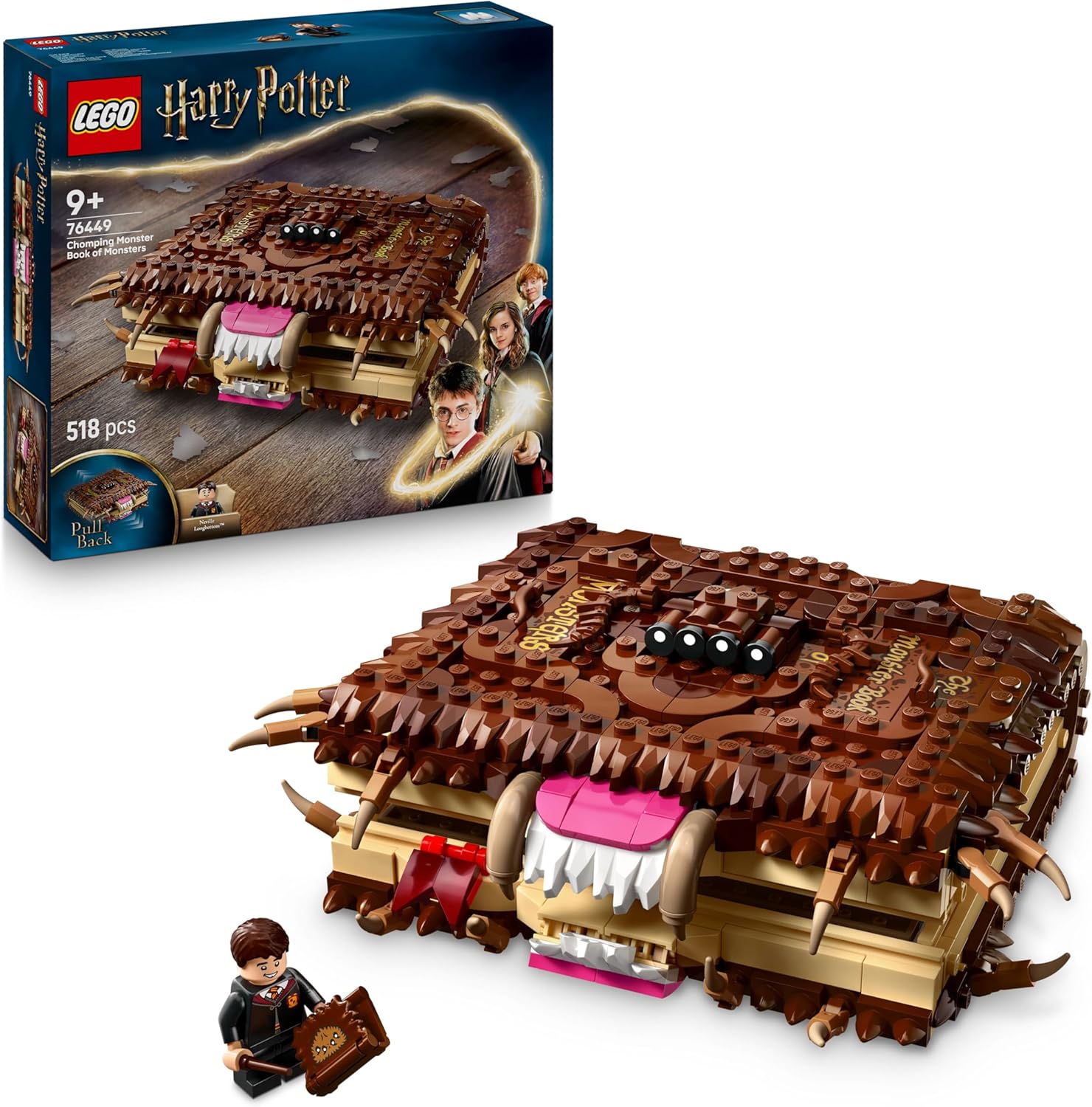 LEGO® Harry Potter™ 76449 Beißendes Monsterbuch der Monster LEGO® Harry Potter™ 76449 Beißendes Monsterbuch der Monster – Verpackung, Zubehör und Details sichtbar