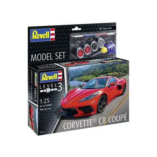 Revell 67714 Model Set Corvette® C8 Coupé - Sportwagen-Bausatz im Maßstab 1:25 Revell 67714 Model Set Corvette® C8 Coupé - Sportwagen-Bausatz im Maßstab 1:25