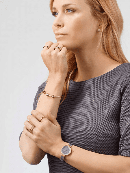 Bering 14631-369 Damenuhr, Milanaise/Solar, Grau