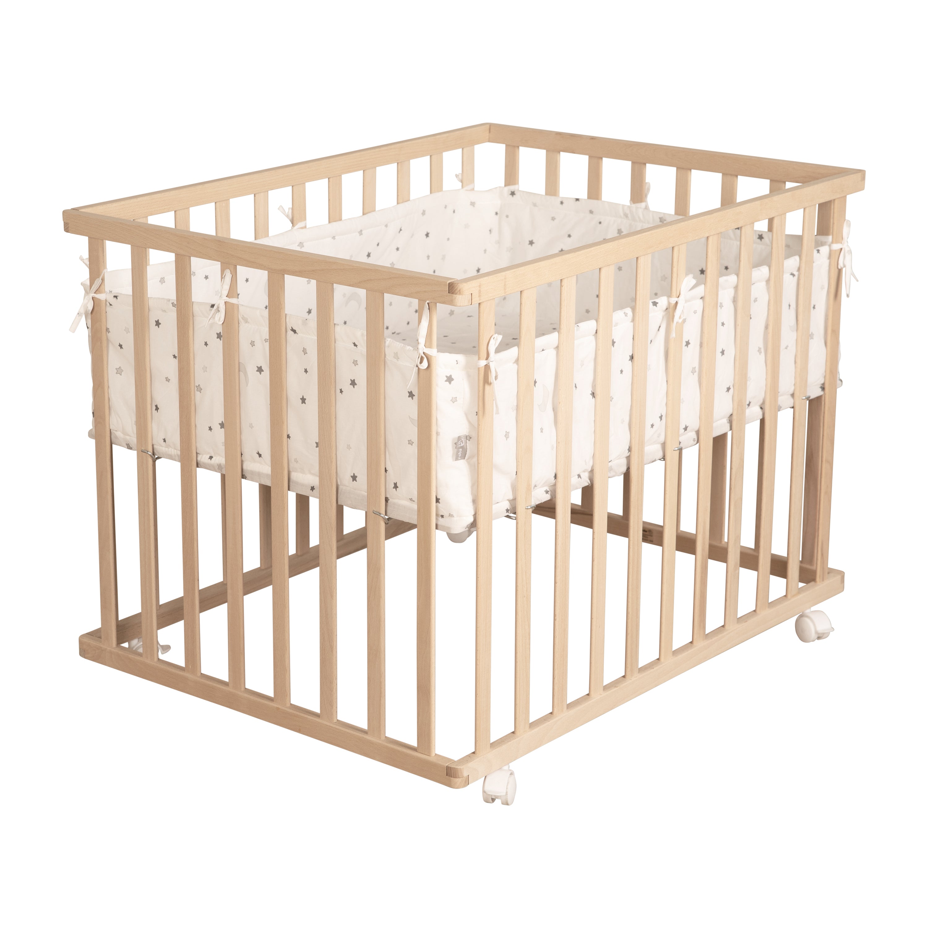 Roba 0241NAV235 Laufgitter 100x75 Sternenzauber grau Bio Buche natur - Produktbild 5