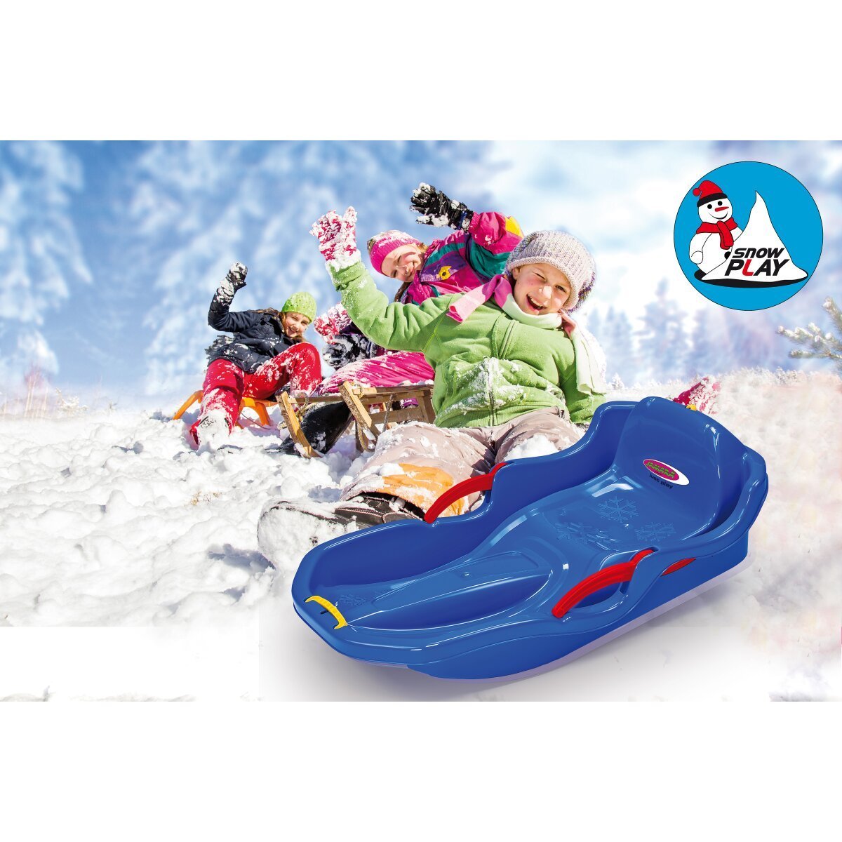 JAMARA Snow Play Bob Comfort 80 cm blau mit Bremse ab 3 Jahren