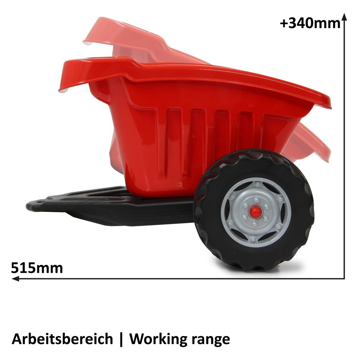 JAMARA Anhänger Ride-on rot für Traktor Strong Bull ab 3 Jahren