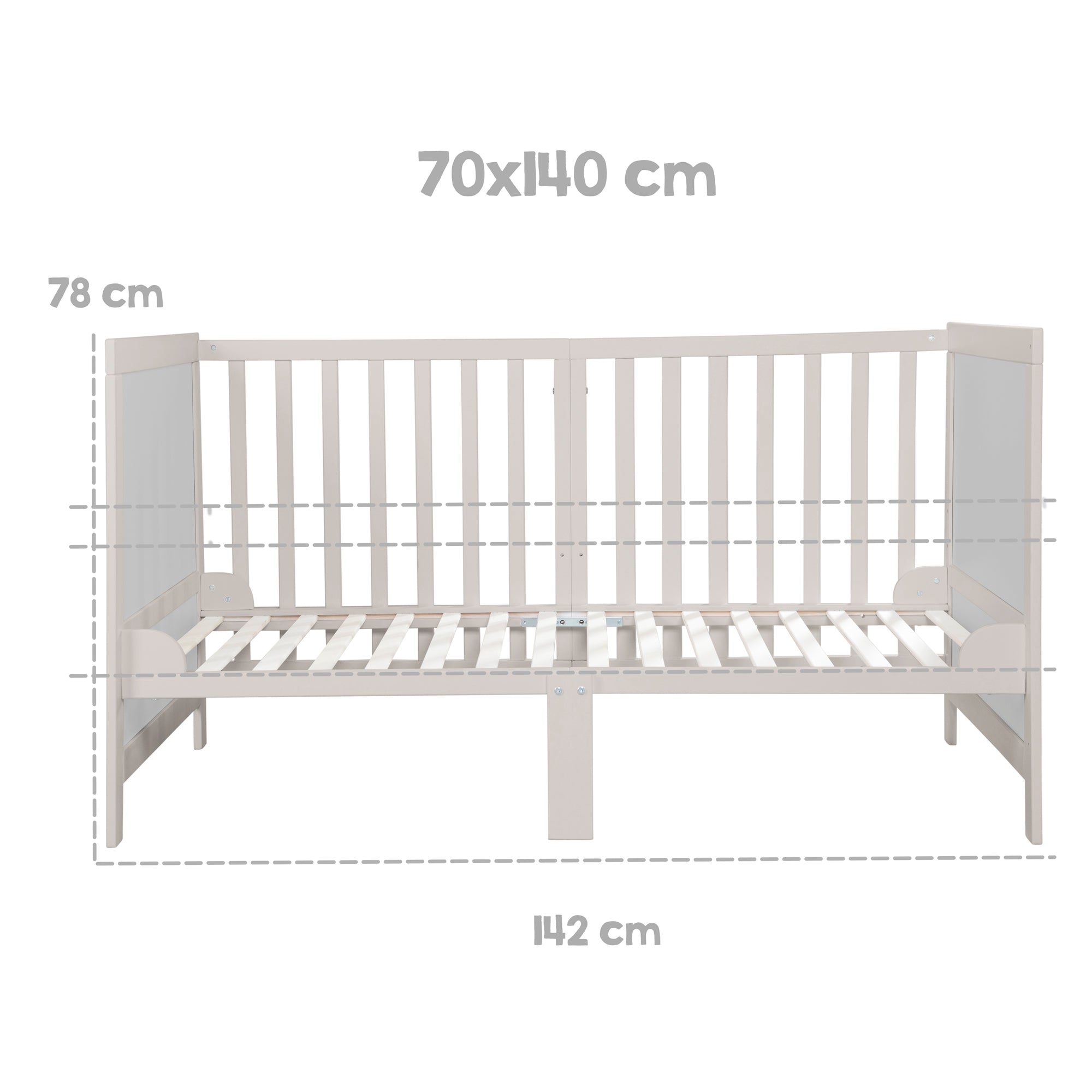 Roba 0194NGM Kombi-Kinderbett 70x140 cm + Matratze natur-grau – Komplettbettsets & Einzelbetten - Bild 6 Roba 0194NGM Kombi-Kinderbett 70x140 cm + Matratze natur-grau – Komplettbettsets & Einzelbetten - Produktbild 6