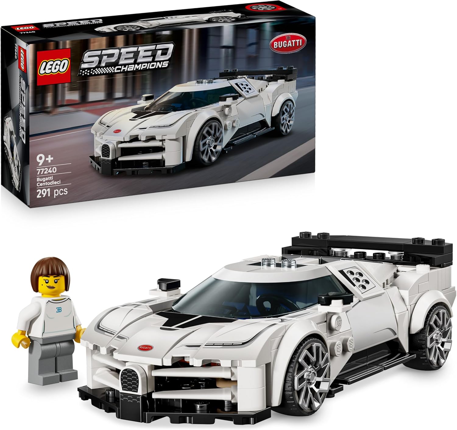 LEGO Speed Champions 76919 McLaren Formel-1-Rennwagen in Schwarz und Papaya-Orange mit Rennfahrer-Minifigur