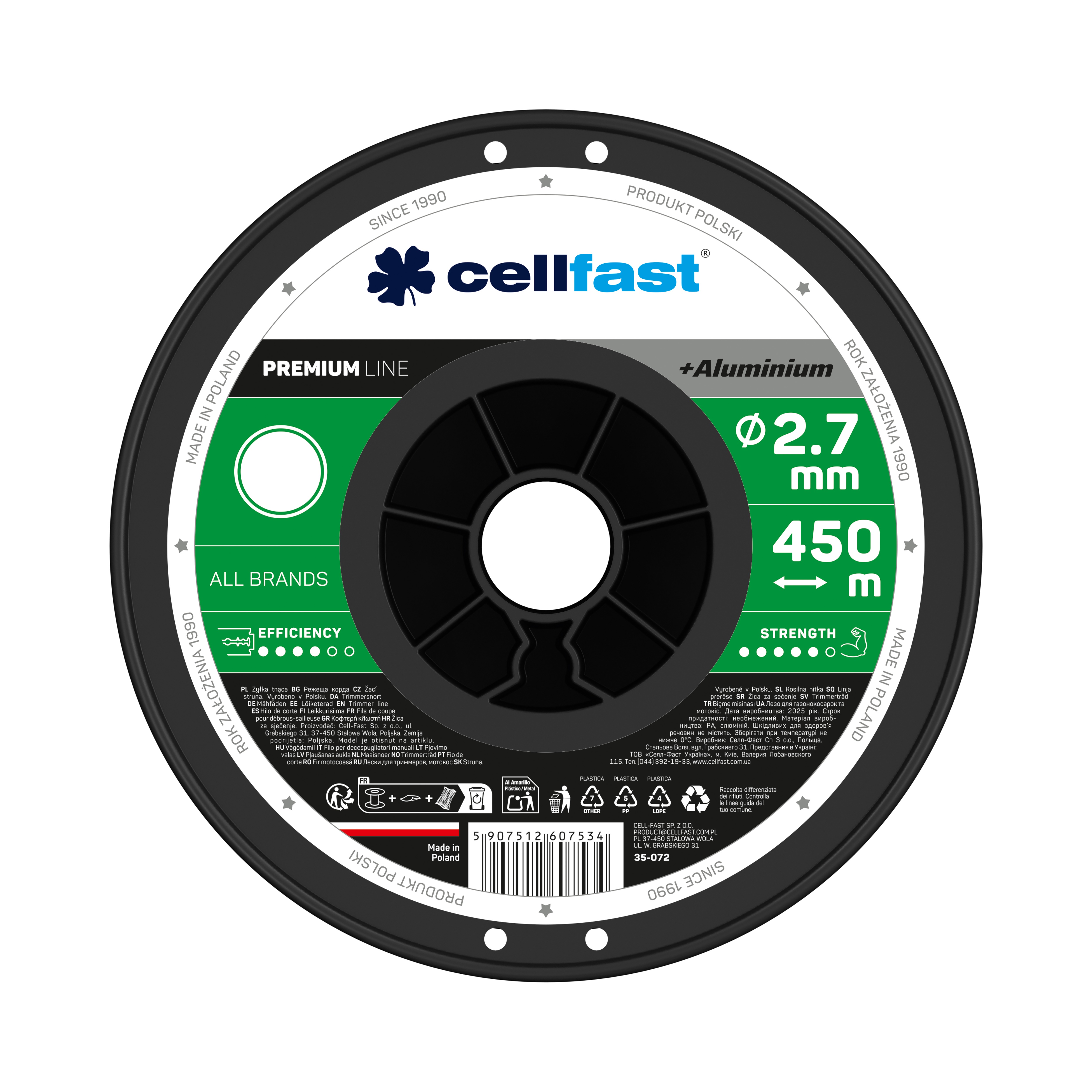 Cellfast PREMIUM Mähfäden auf Spule 2,7 mm x 450 m Rund