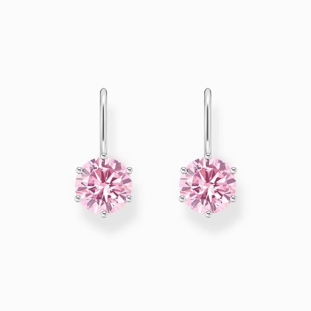 Thomas Sabo Ohrhänger Mit Großem Pinken Zirkonia Silber H2287-051-9