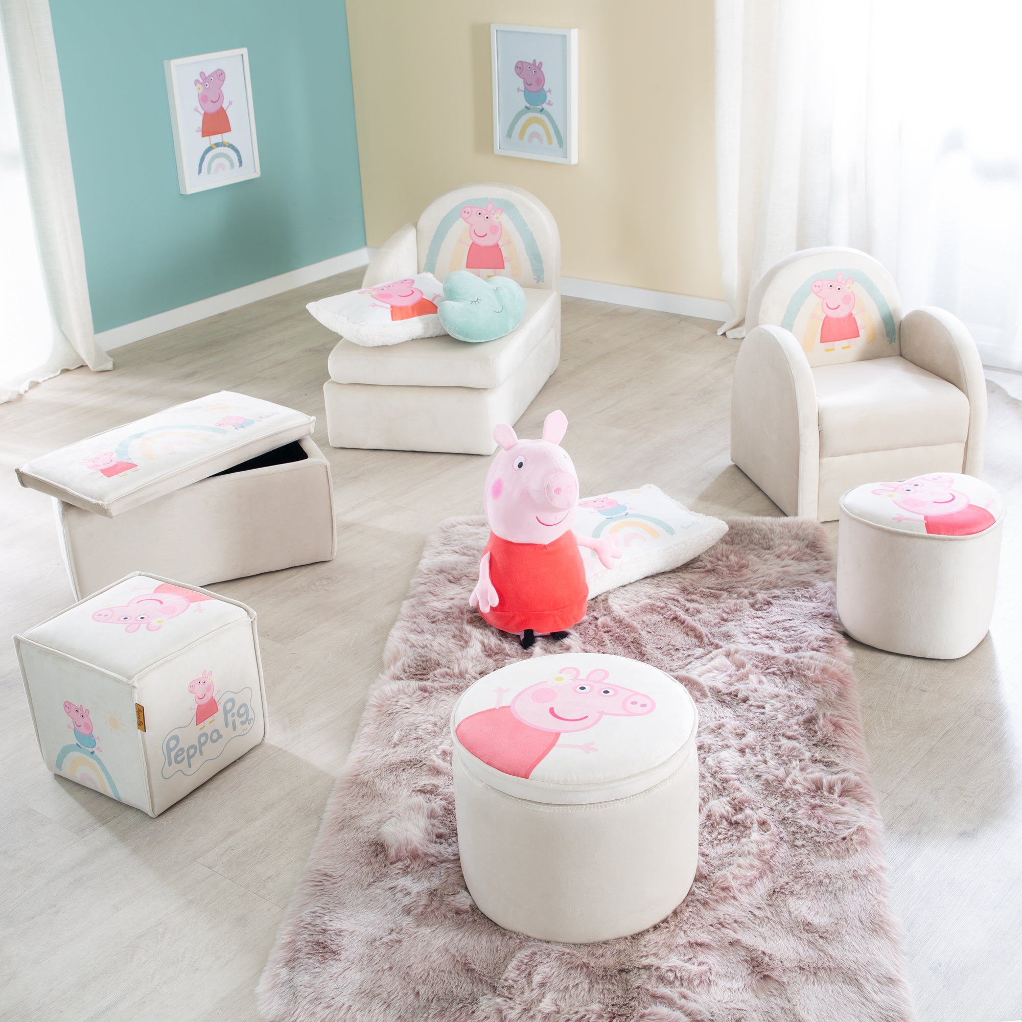 Roba 450141PP1 Kinderhocker mit Aufbewahrung Peppa Pig beige – Spielmöbel - Bild 5 Roba 450141PP1 Kinderhocker mit Aufbewahrung Peppa Pig beige – Spielmöbel - Produktbild 5
