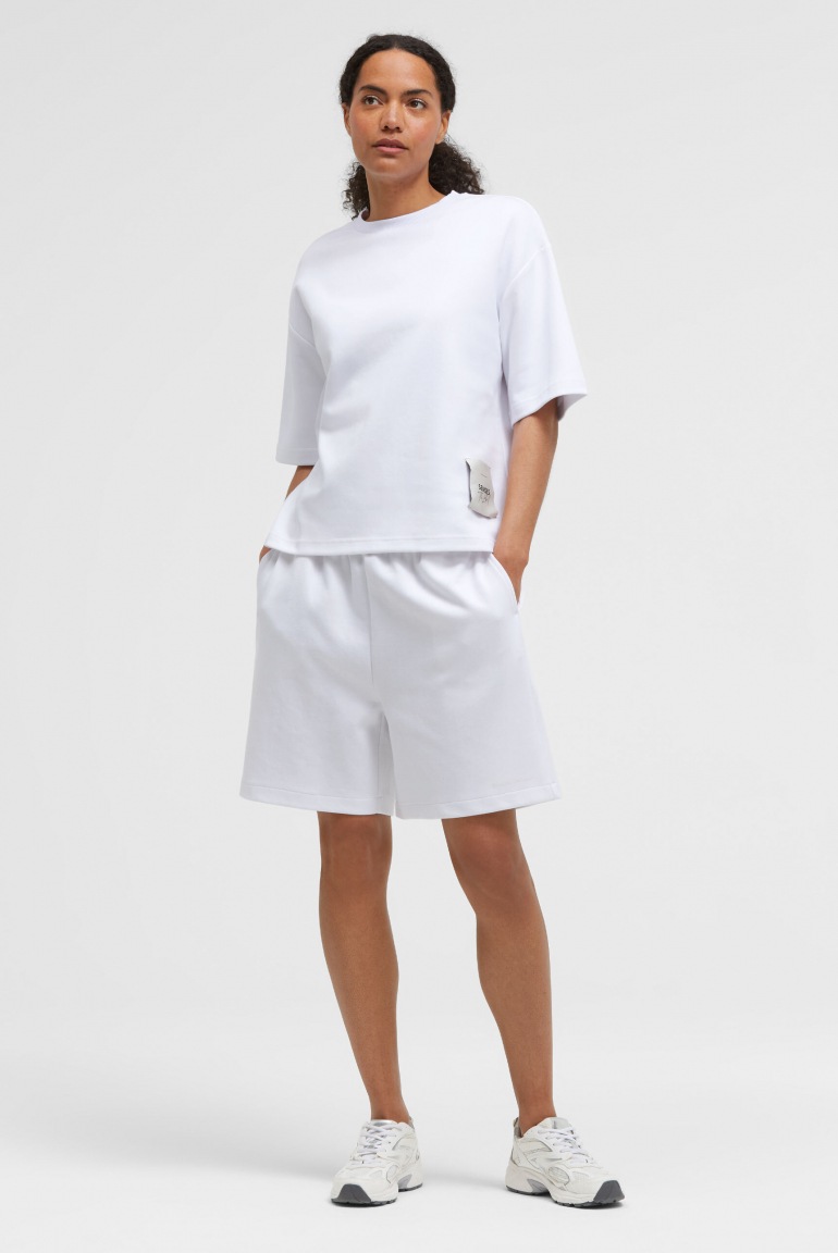 SENSES Kurzarm-Sweatshirt SA:LINE aus Interlock opticwhite SENSES Kurzarm-Sweatshirt SA:LINE aus Interlock opticwhite