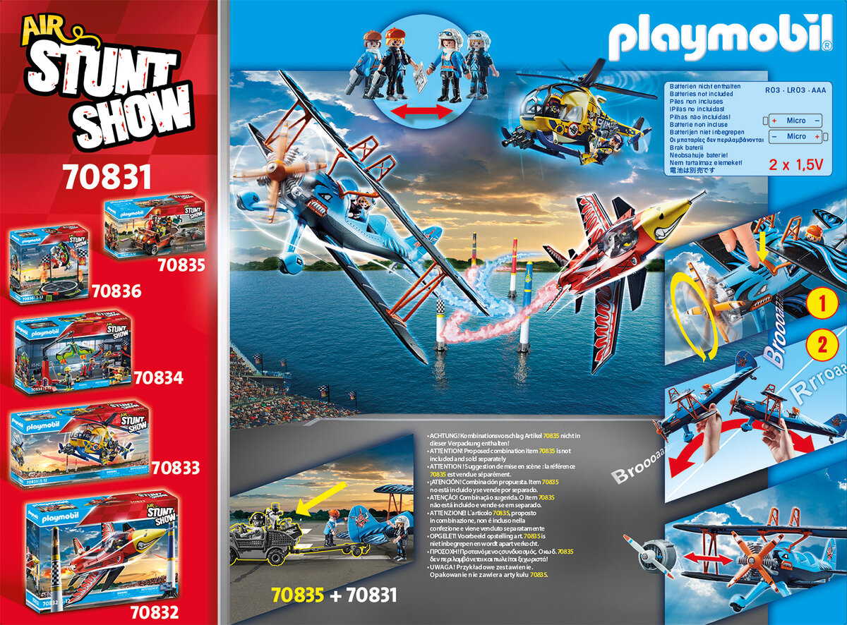 PLAYMOBIL 70831 Air Stuntshow Doppeldecker "Phönix" Werbung, Plakat, Flugzeug, Hubschrauber, Person
