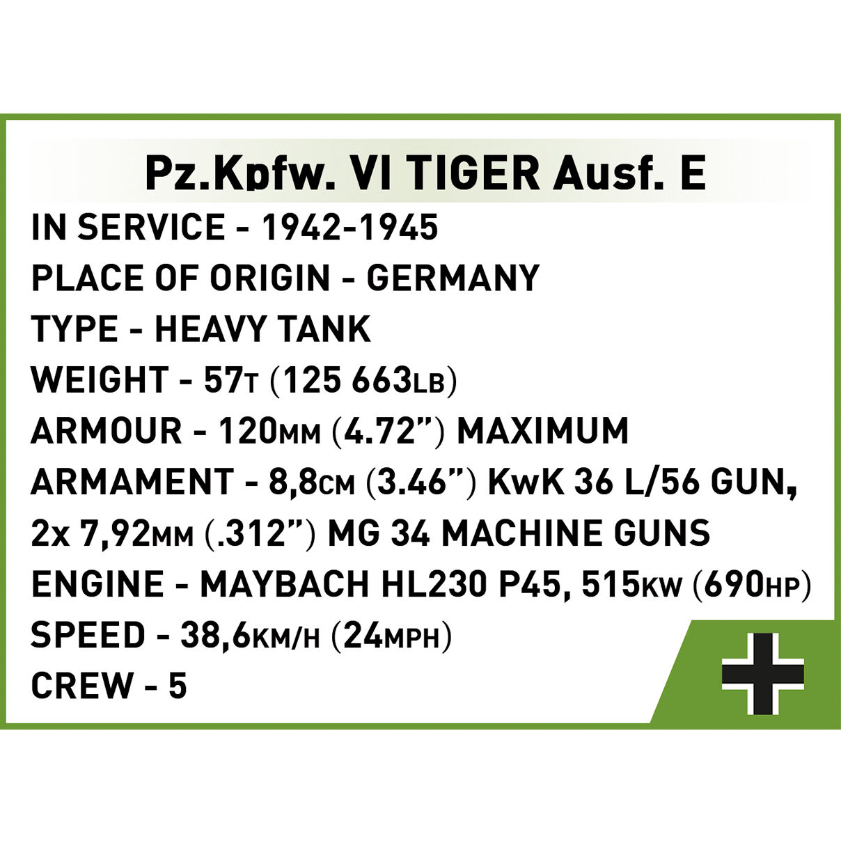 COBI 2735 - PZ.KPFW. VI TIGER AUSF. E, 1:48 - Bild 10 COBI 2735 - PZ.KPFW. VI TIGER AUSF. E, 1:48 - Bild 10