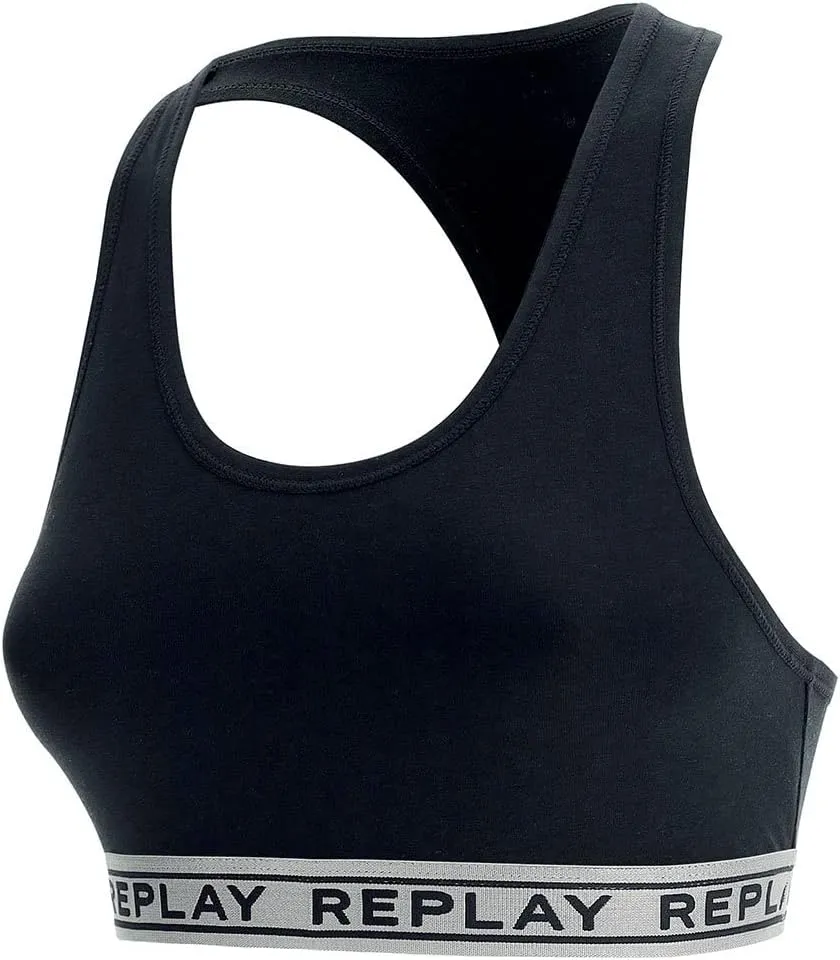 REPLAY Damen BH Racerback I101304BS – Schwarz/Silber GR. L