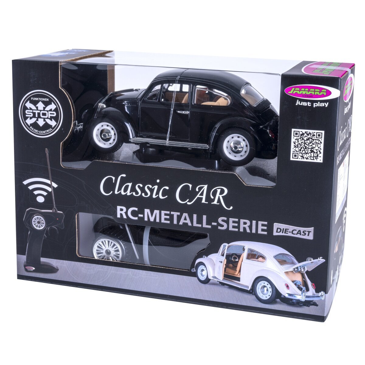 JAMARA VW Käfer RC Diecast 1:18 schwarz 27MHz ab 6 Jahren JAMARA VW Käfer RC Diecast 1:18 schwarz 27MHz ab 6 Jahren