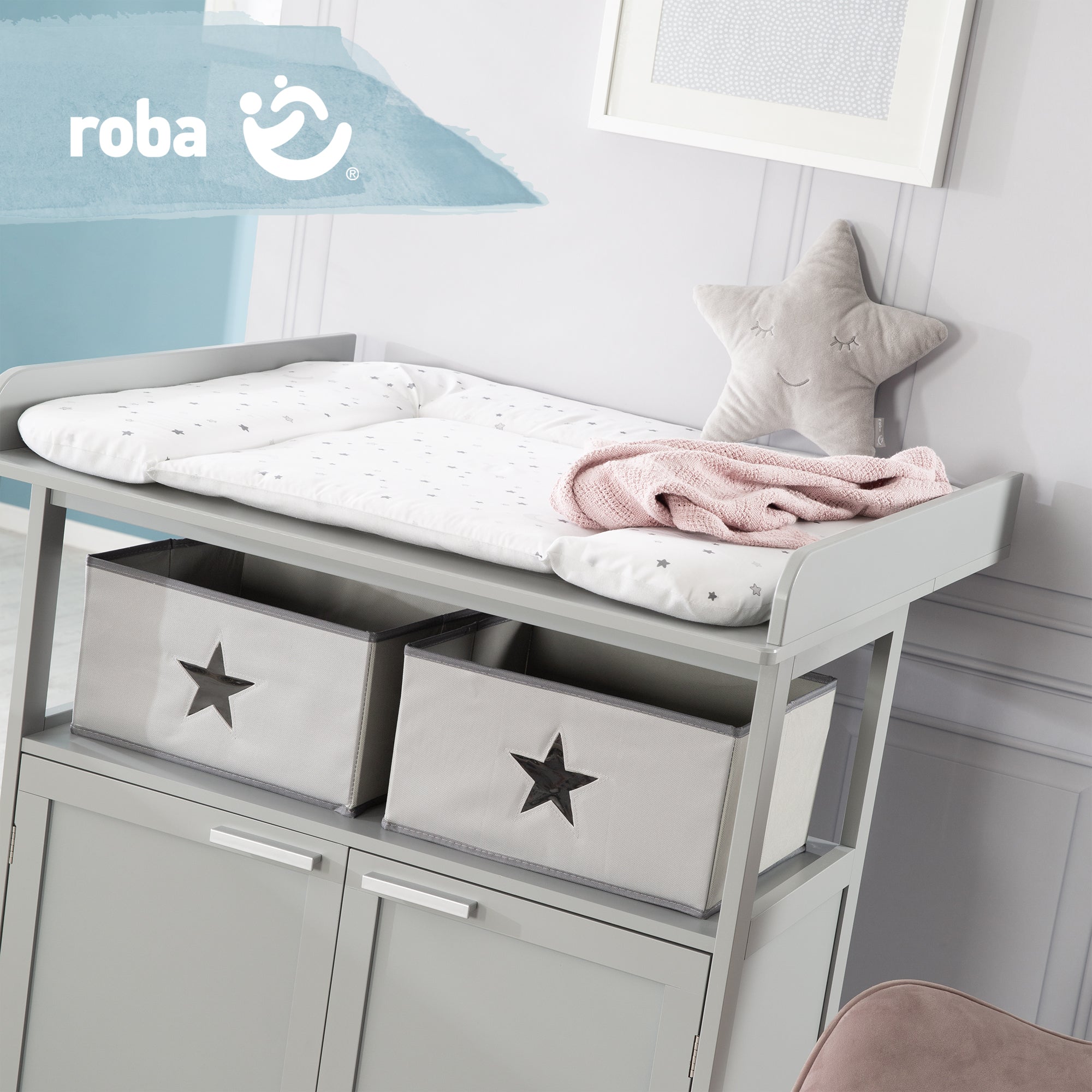 Roba 0817V235 Wickelauflage soft Sternenzauber GR weiß – Wickelauflagen - Bild 2 Roba 0817V235 Wickelauflage soft Sternenzauber GR weiß – Wickelauflagen - Produktbild 2