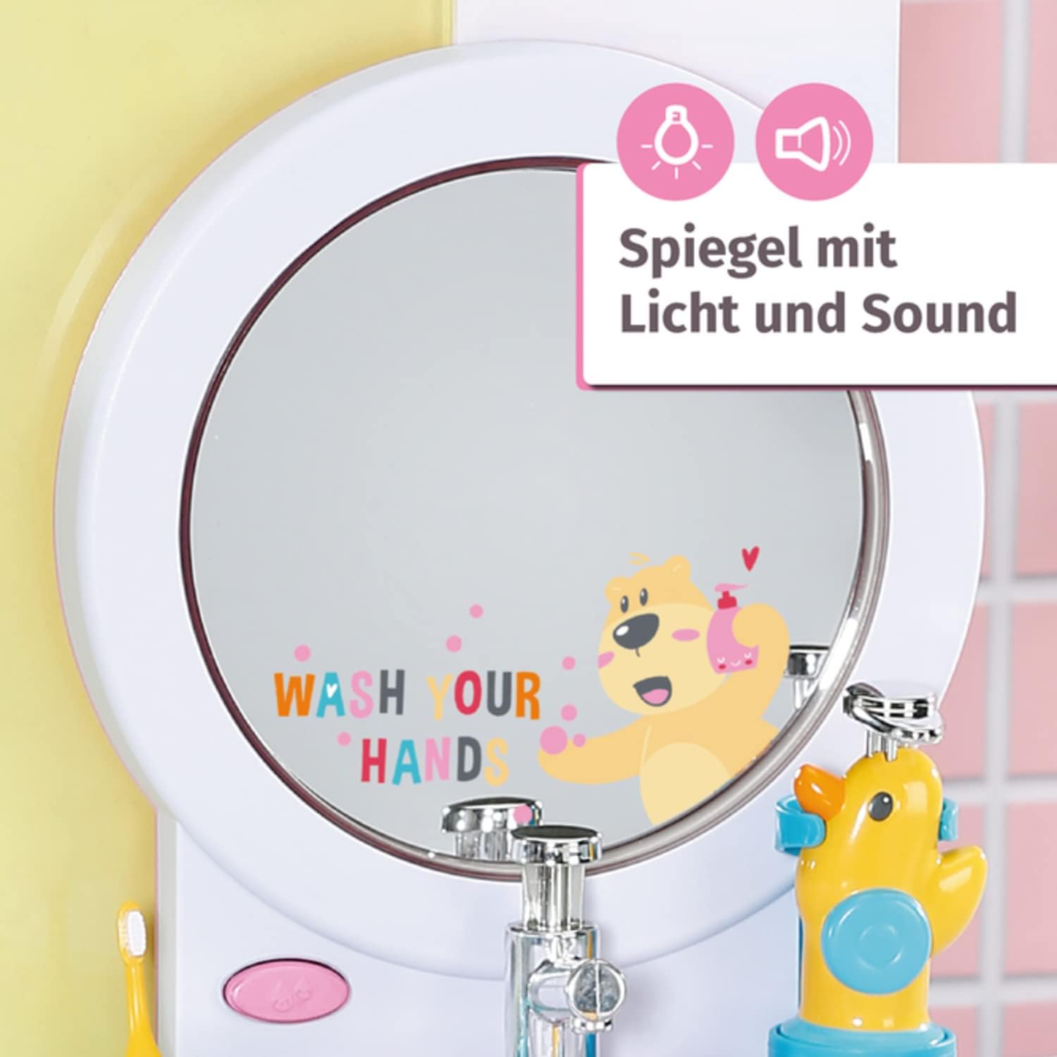 BABY born® Bath Waschtisch – Interaktiver Puppenwaschtisch mit Licht-, Wasser- & Soundfunktion